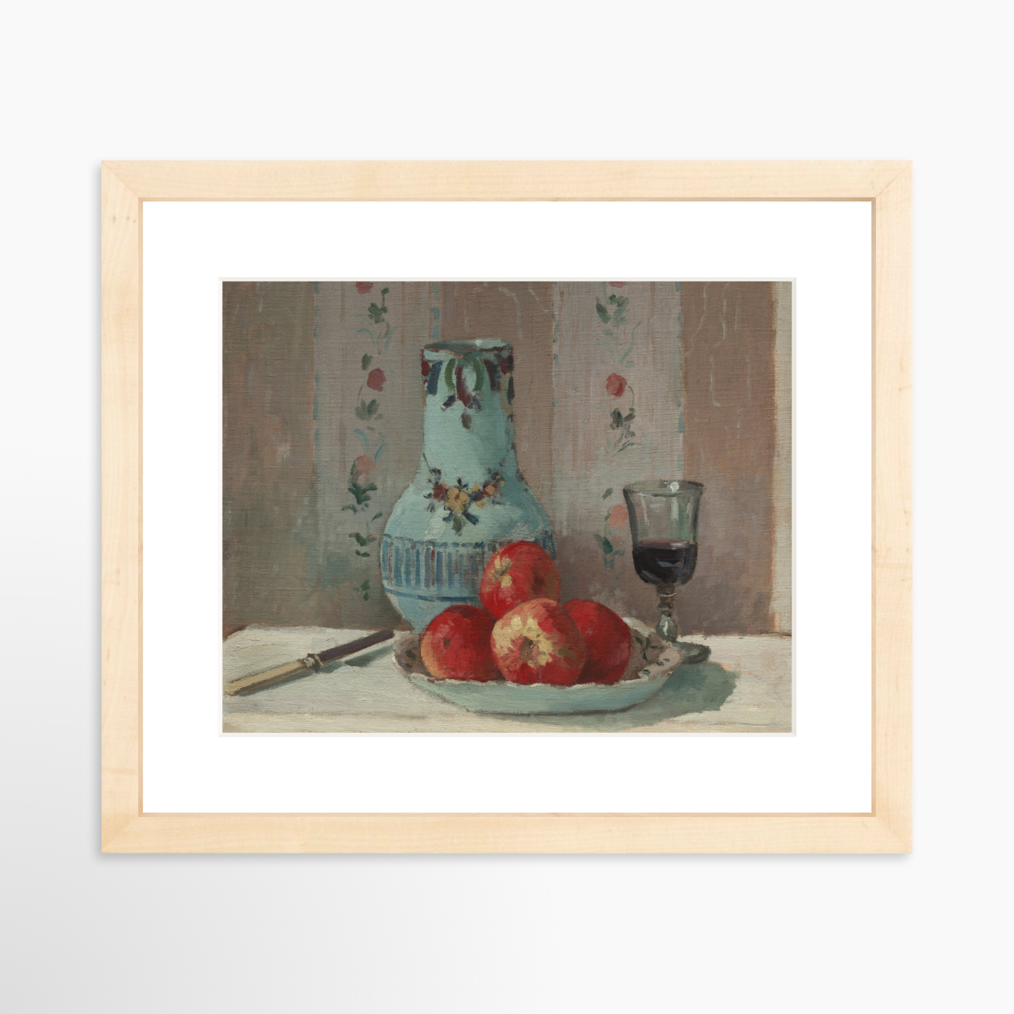 10x8 / Natural Frame + White Mat