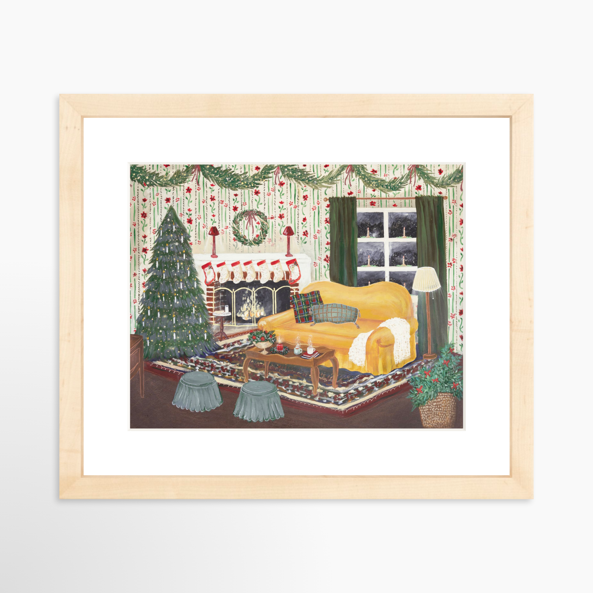 10x8 / Natural Frame + White Mat