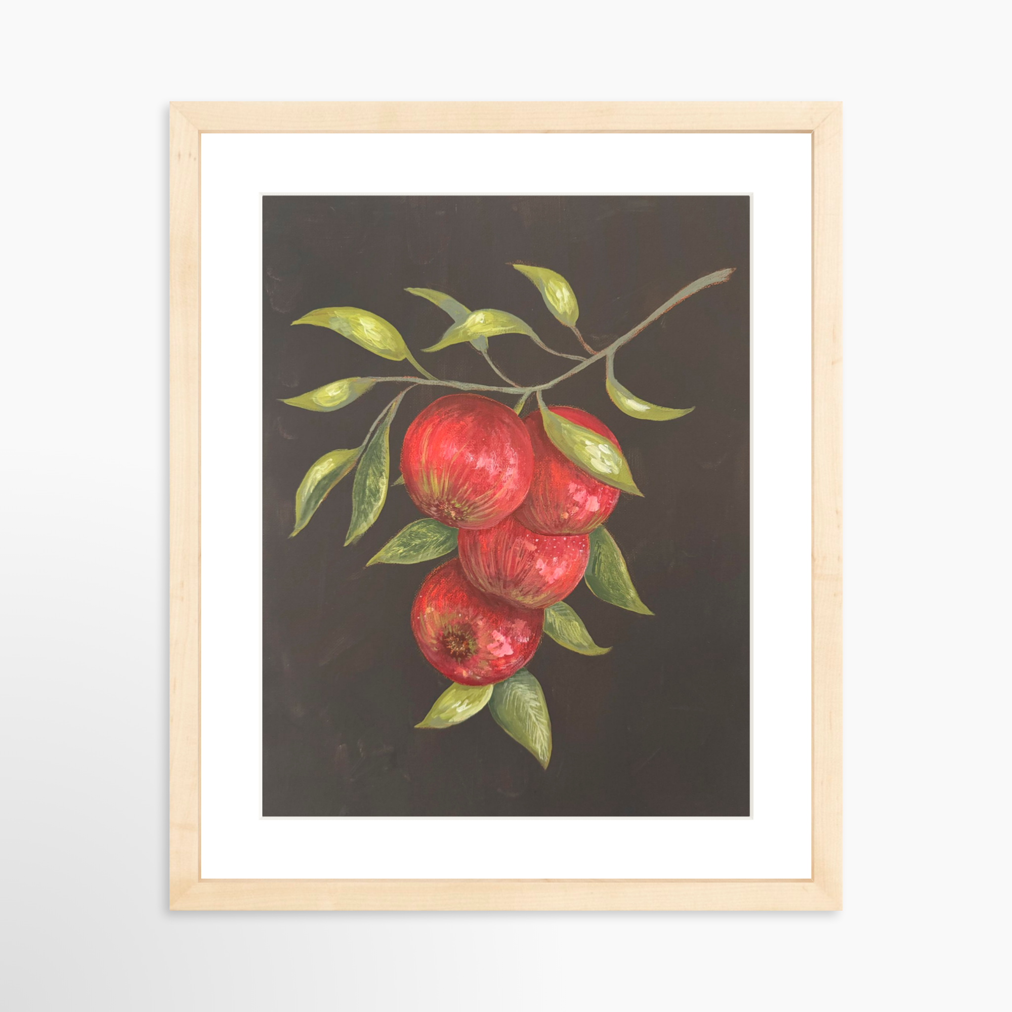 11x14 / Natural Frame + White Mat