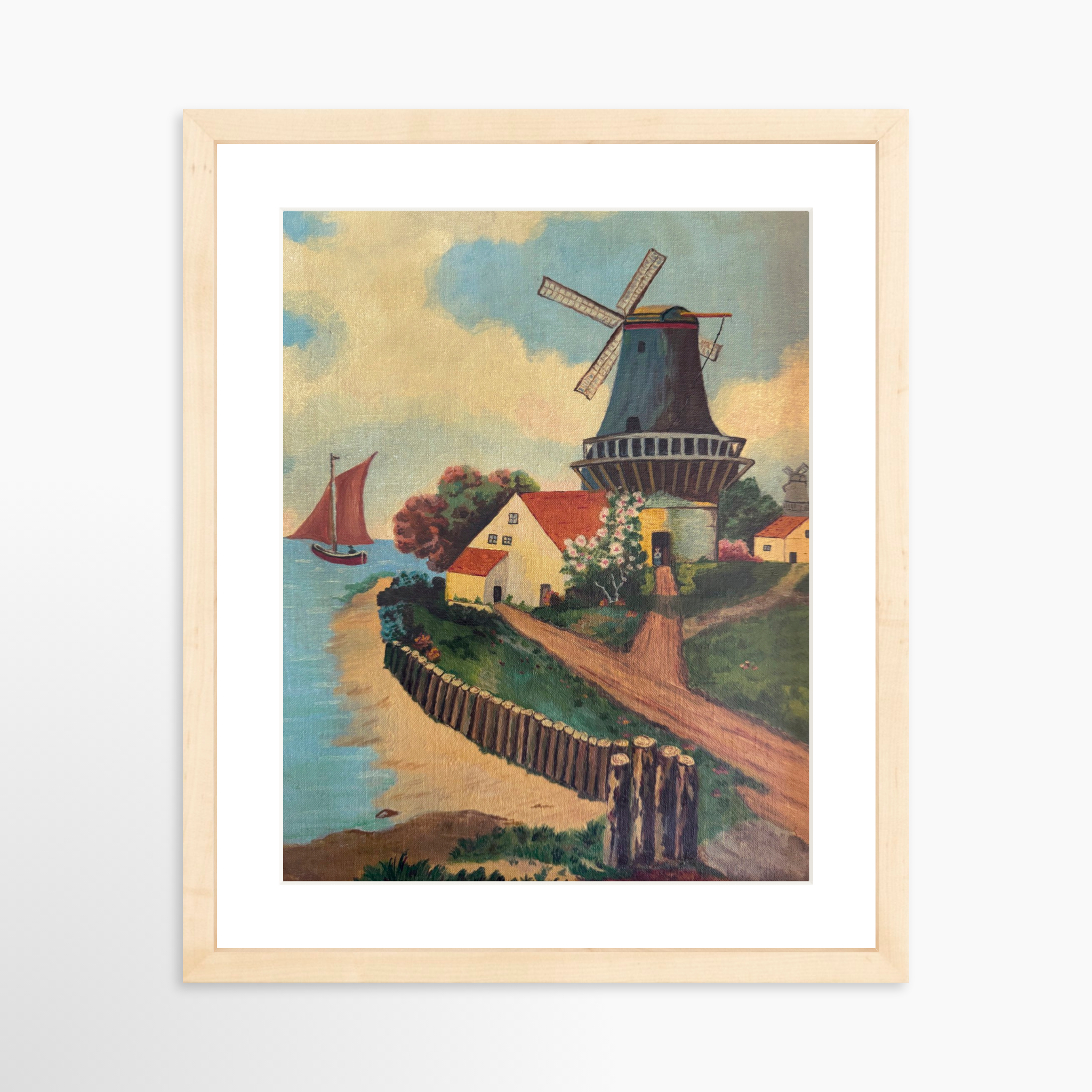 11x14 / Natural Frame + White Mat