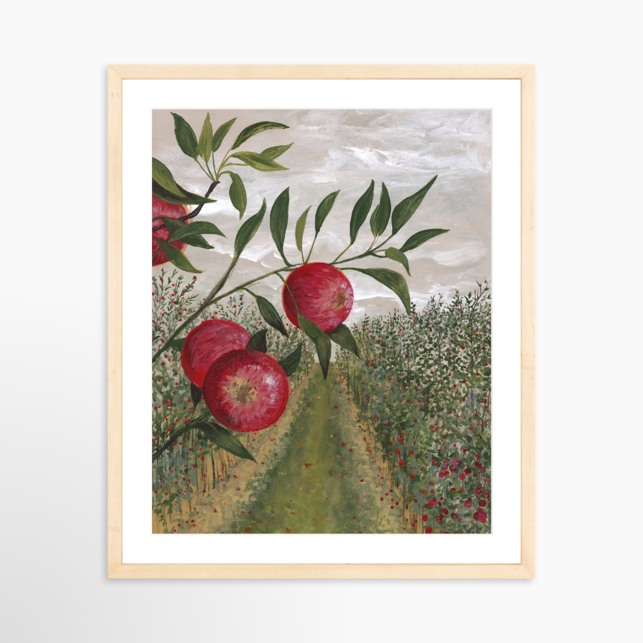 16x20 / Natural Frame + White Mat