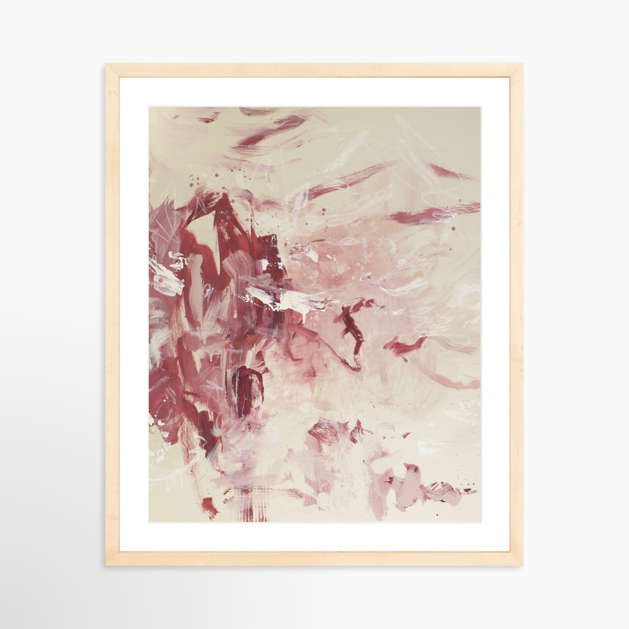 16x20 / Natural Frame + White Mat