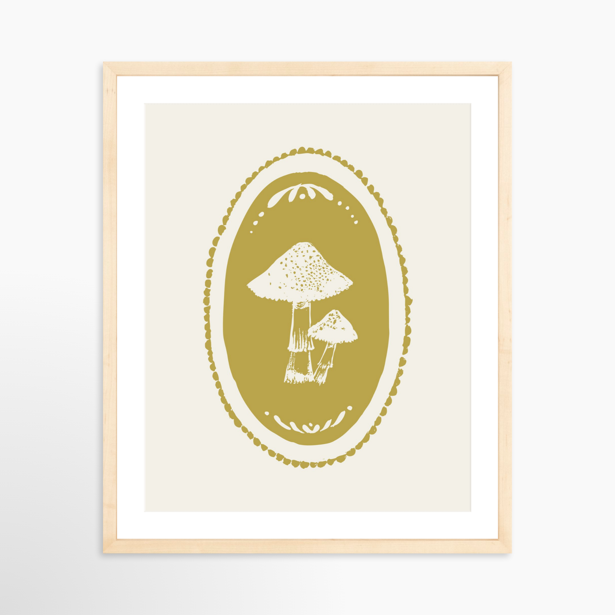 16x20 / Natural Frame + White Mat