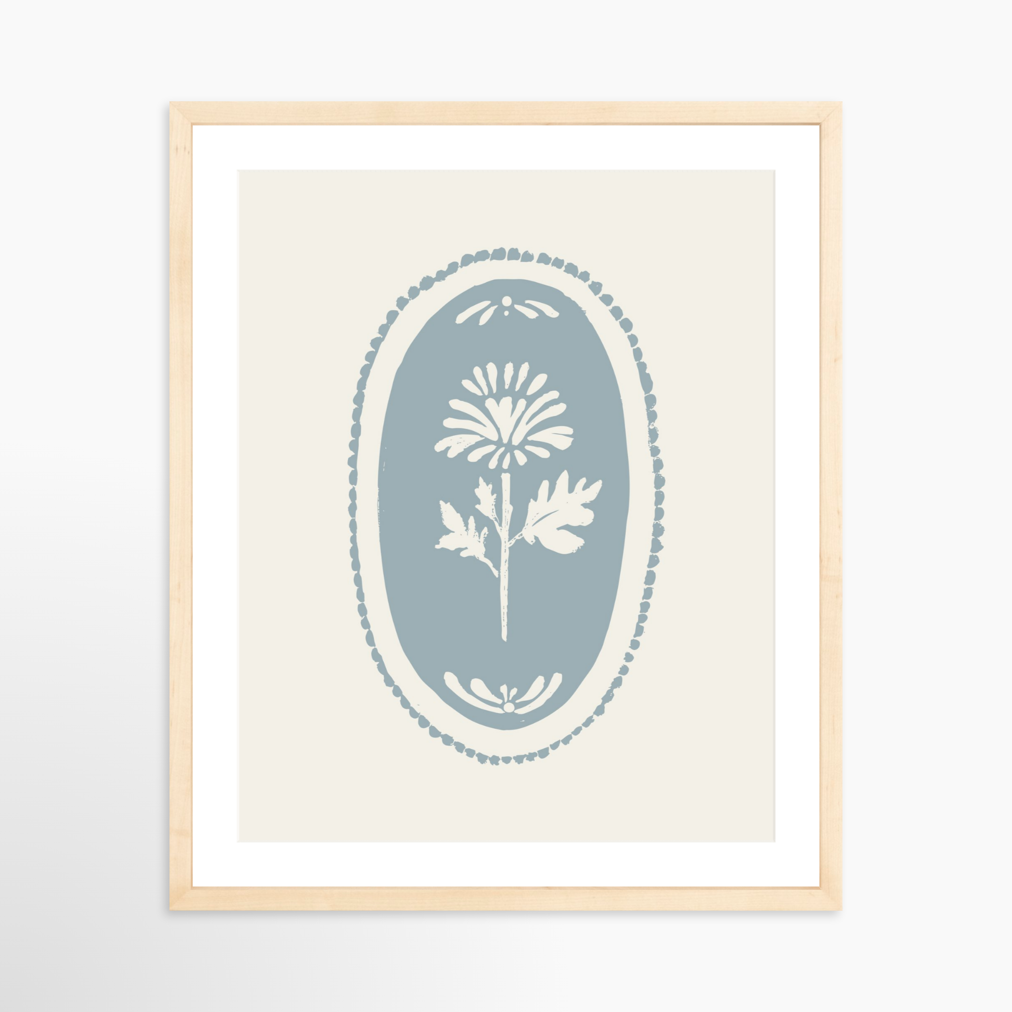 16x20 / Natural Frame + White Mat