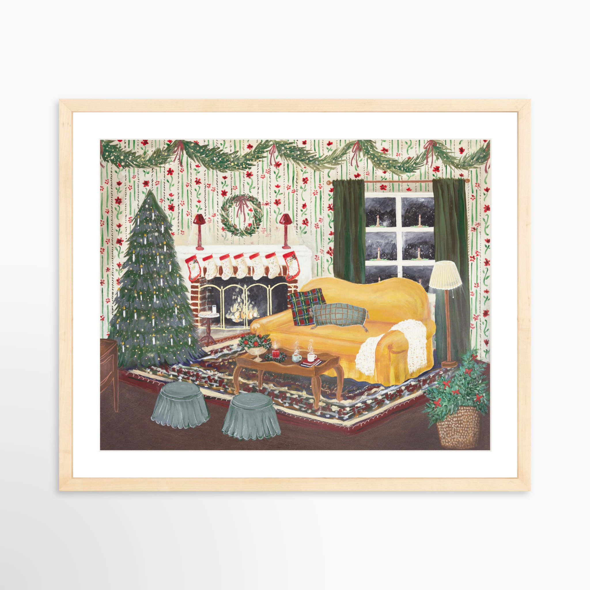 20x16 / Natural Frame + White Mat