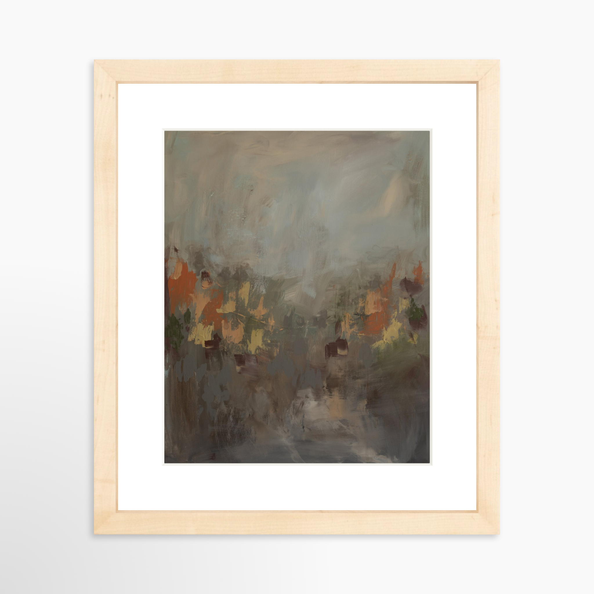 8x10 / Natural Frame + White Mat