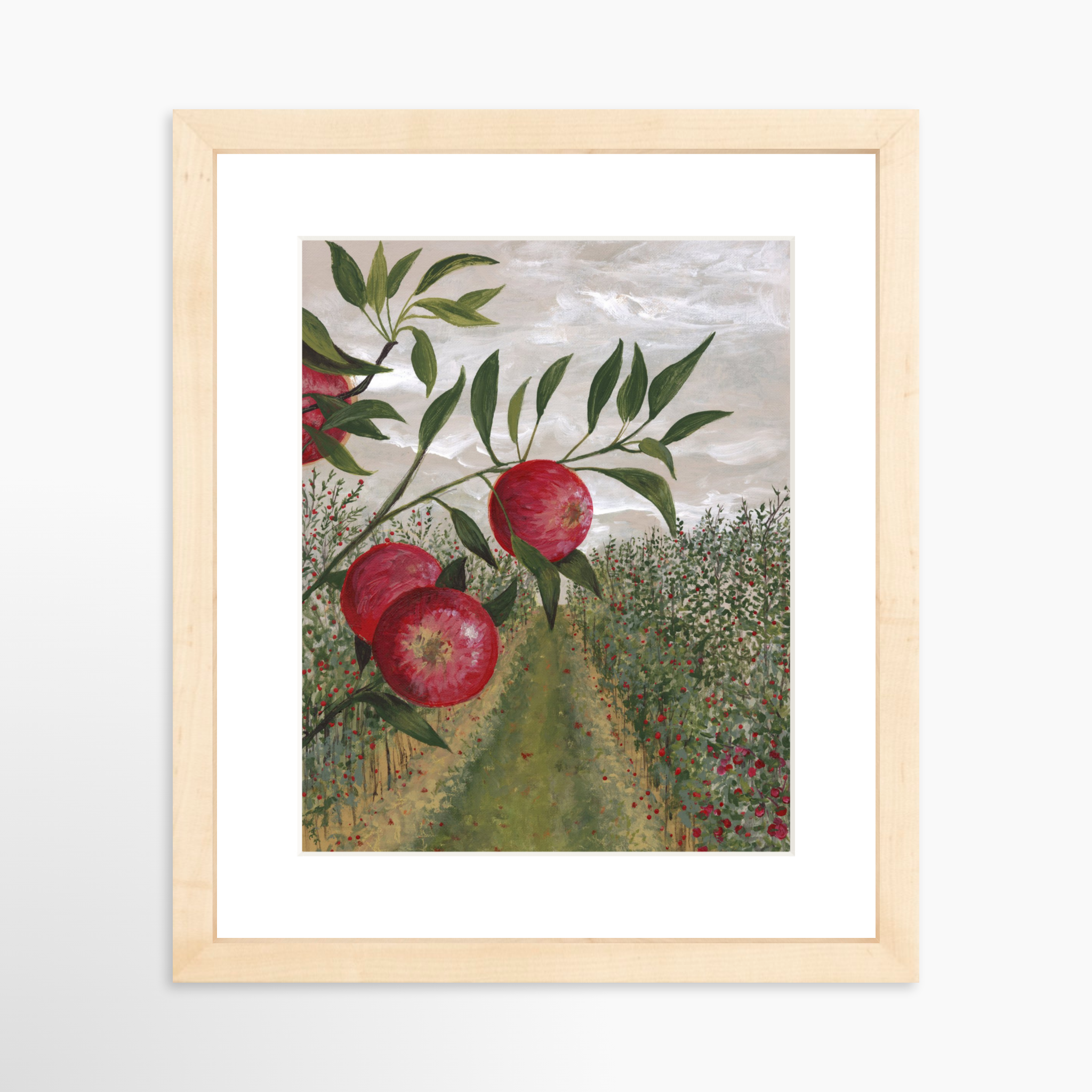 8x10 / Natural Frame + White Mat