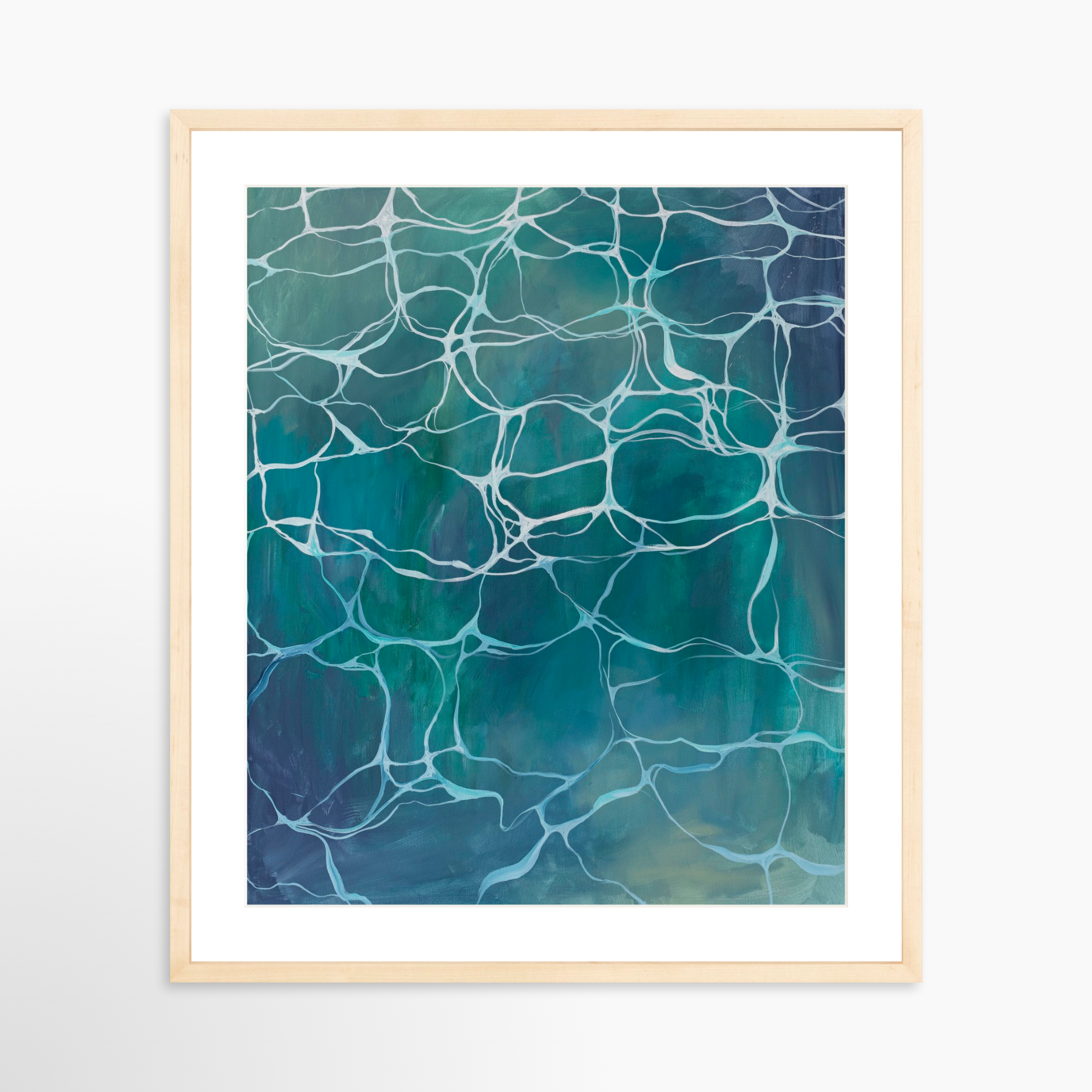 20x25 / Natural Frame + White Mat