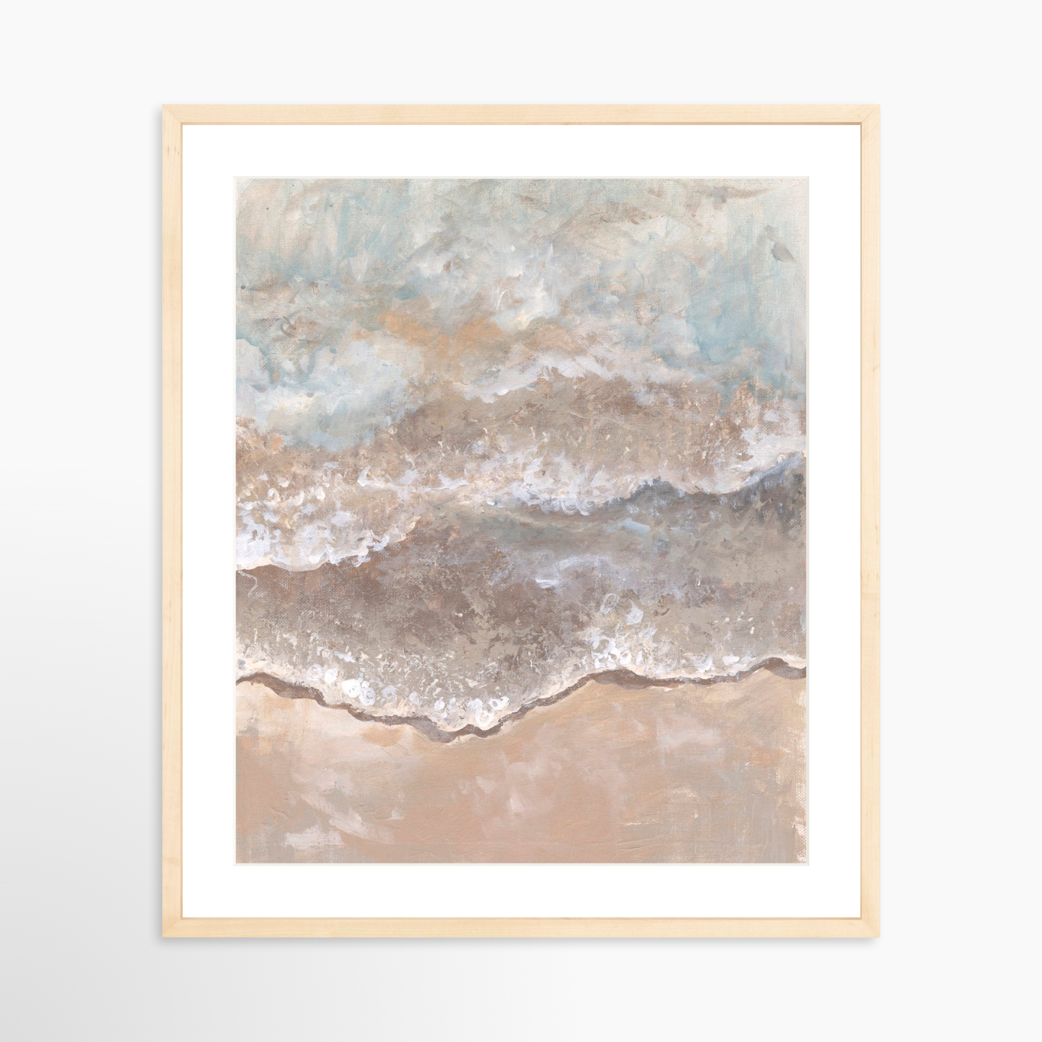 20x25 / Natural Frame + White Mat