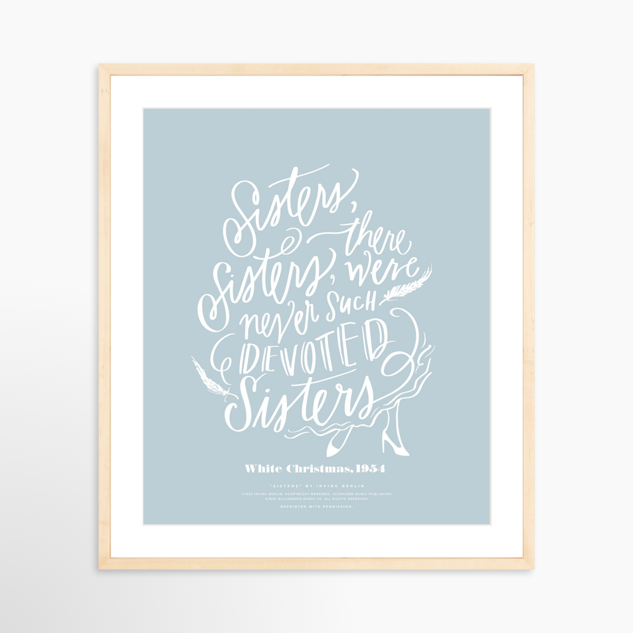 20x25 / Natural Frame + White Mat