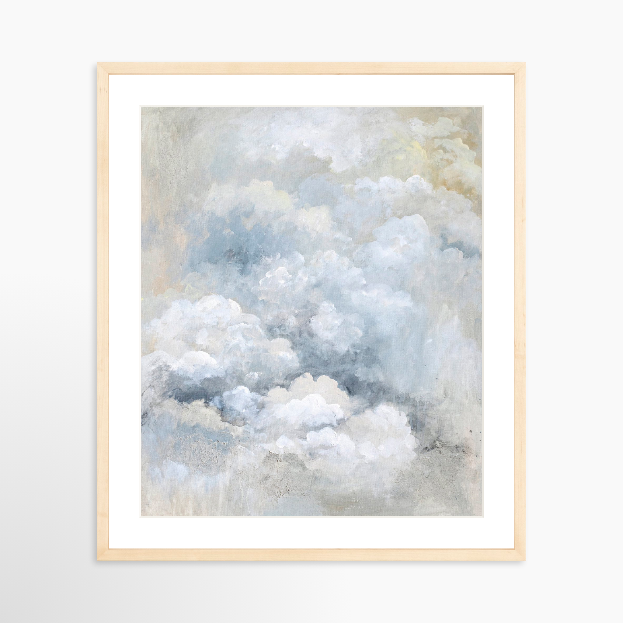 20x25 / Natural Frame + White Mat