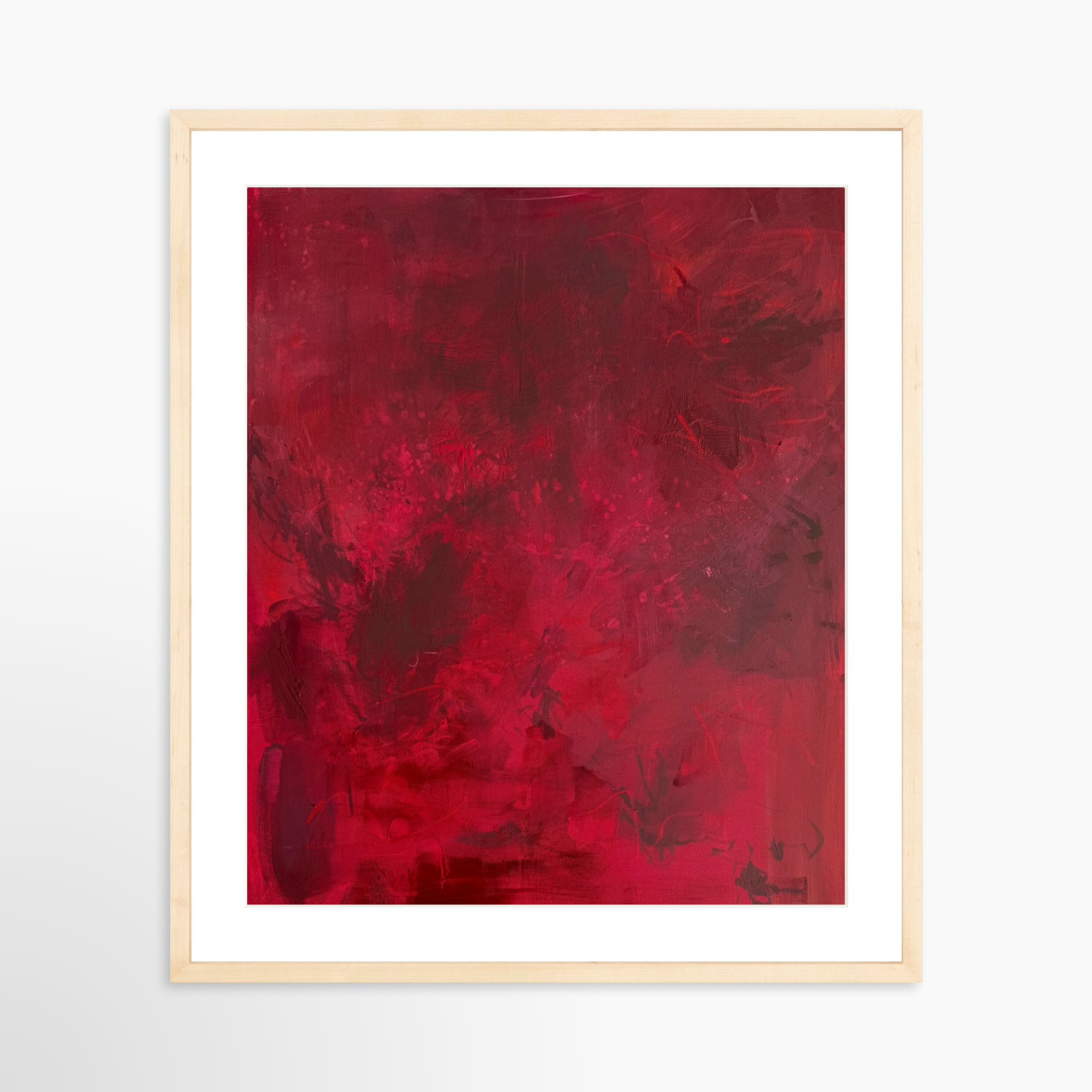 20x25 / Natural Frame + White Mat