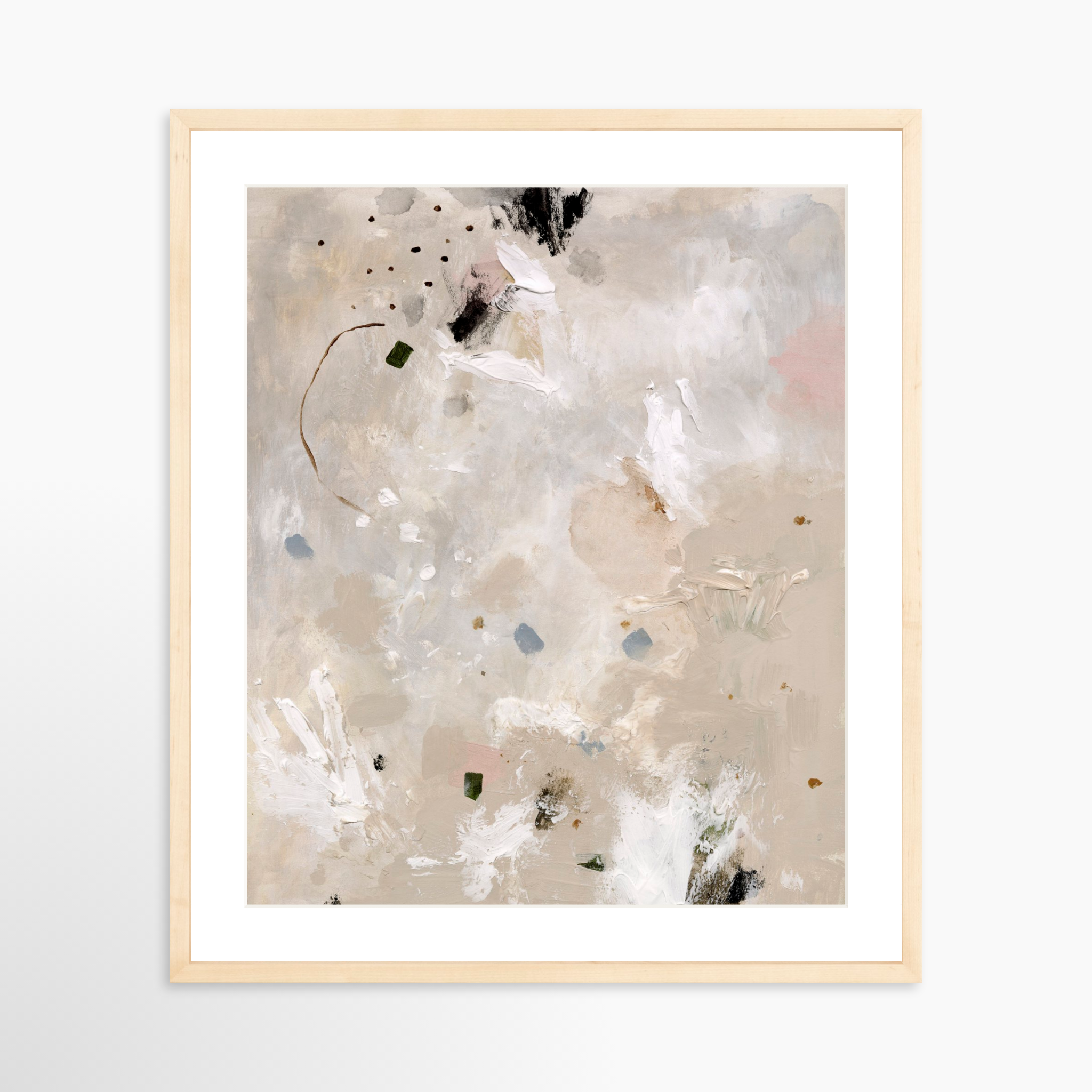20x25 / Natural Frame + White Mat