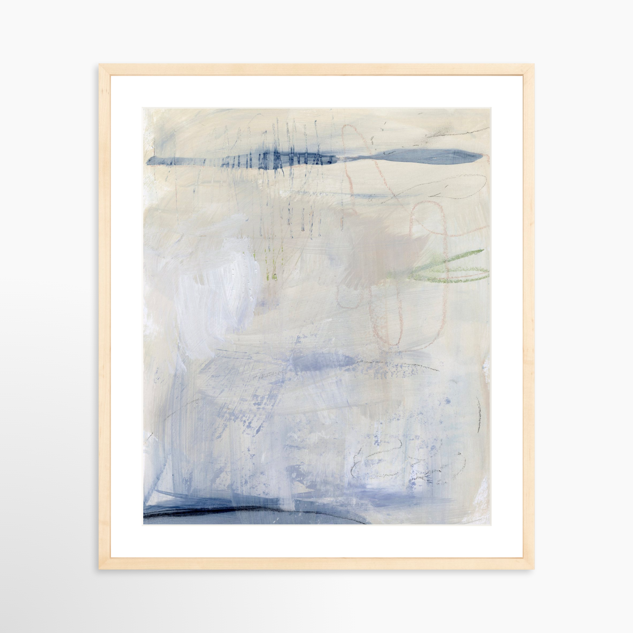 20x25 / Natural Frame + White Mat