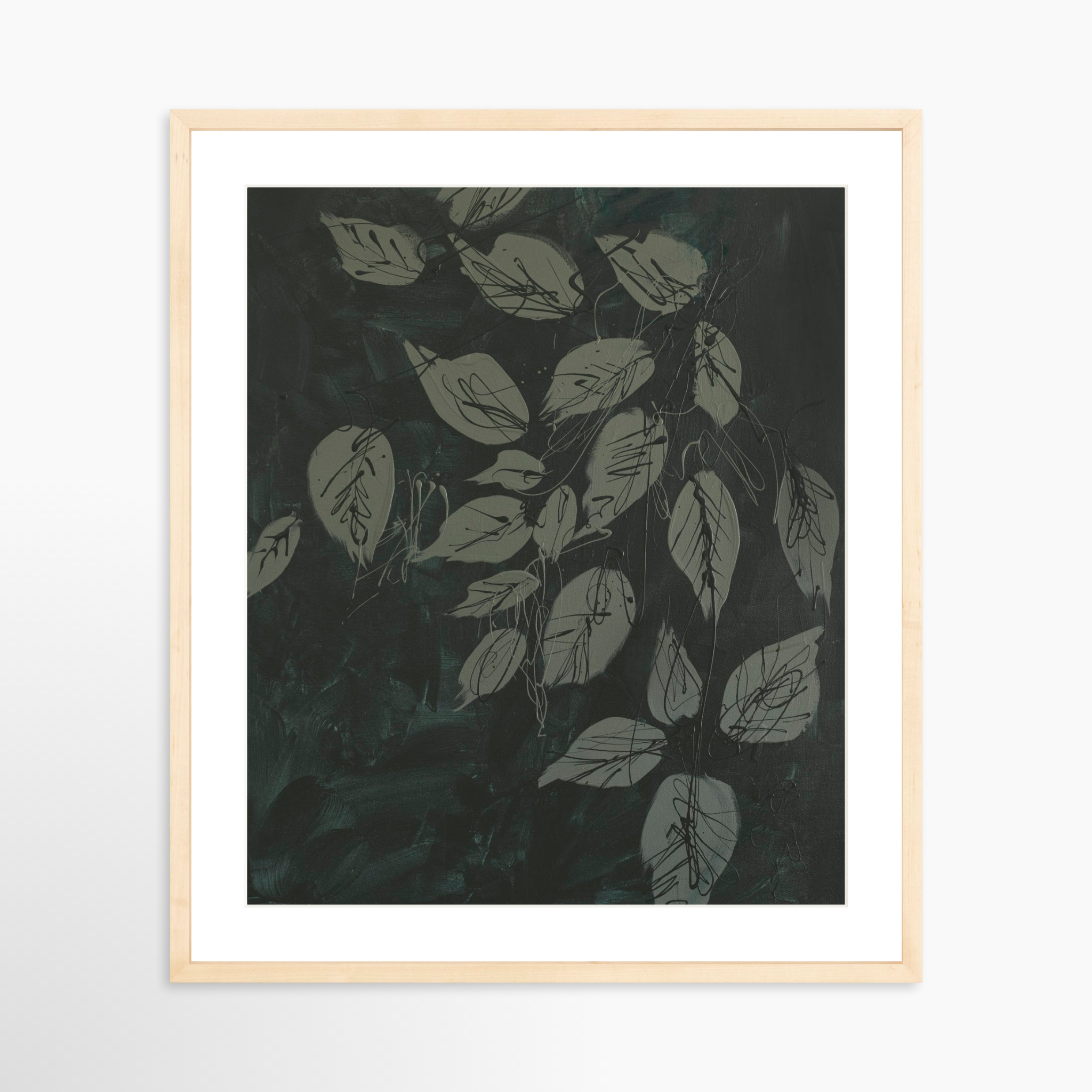 20x25 / Natural Frame + White Mat