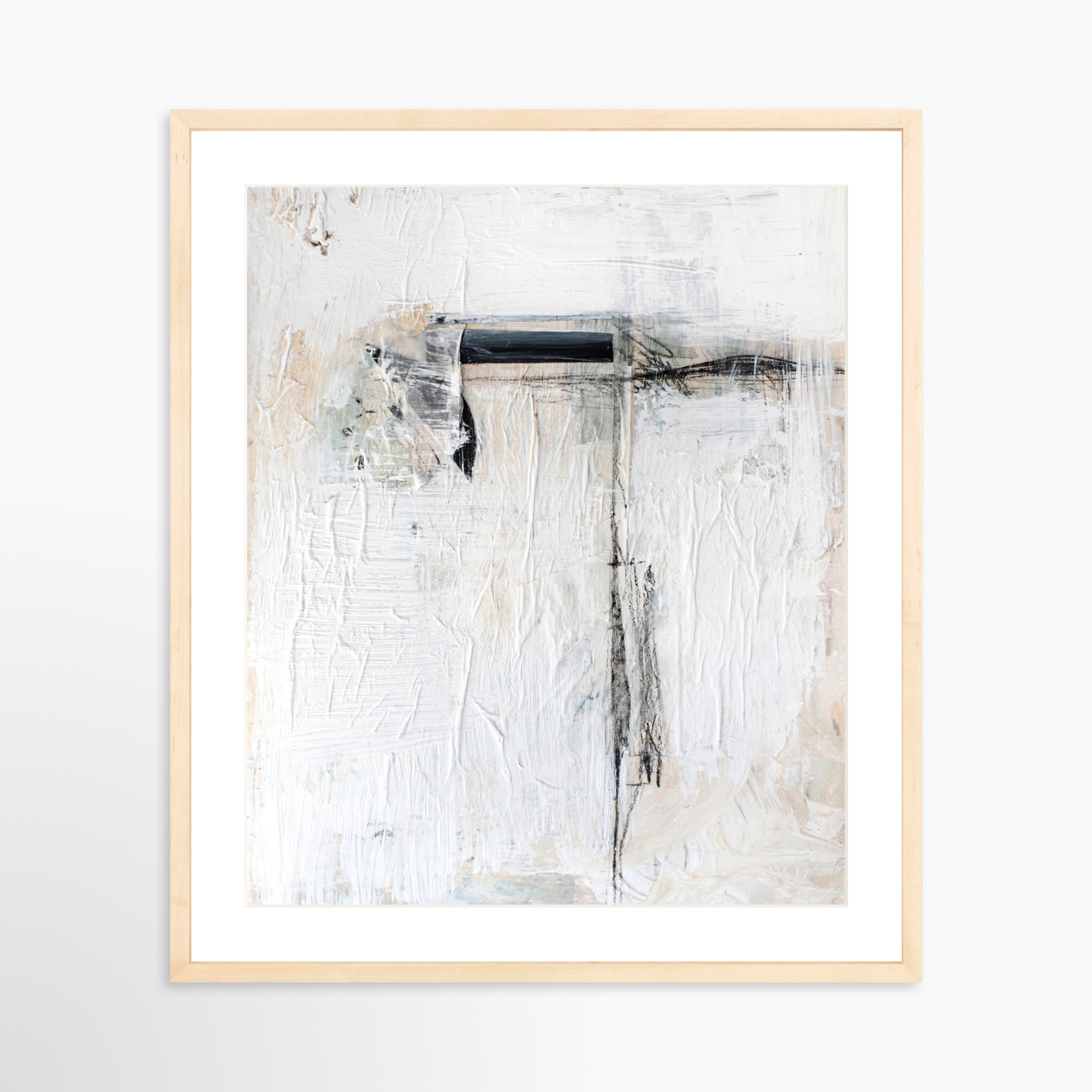 20x25 / Natural Frame + White Mat