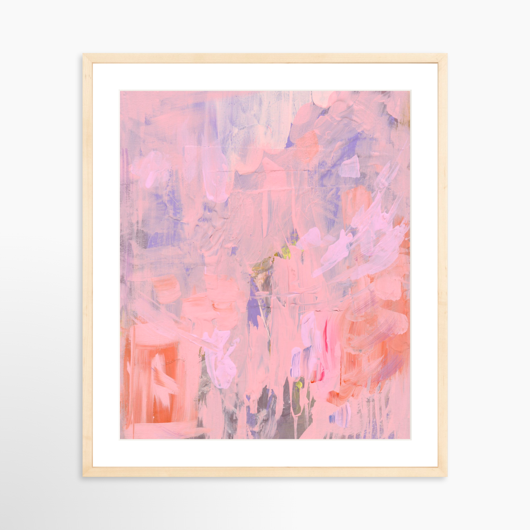 20x25 / Natural Frame + White Mat