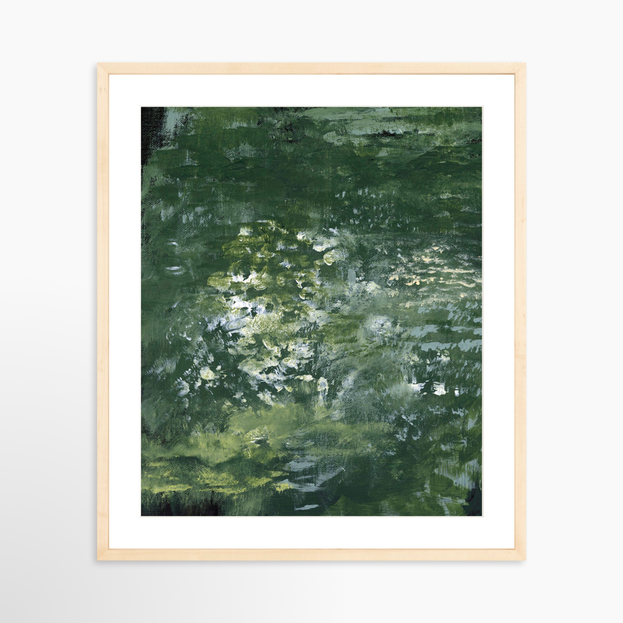 20x25 / Natural Frame + White Mat