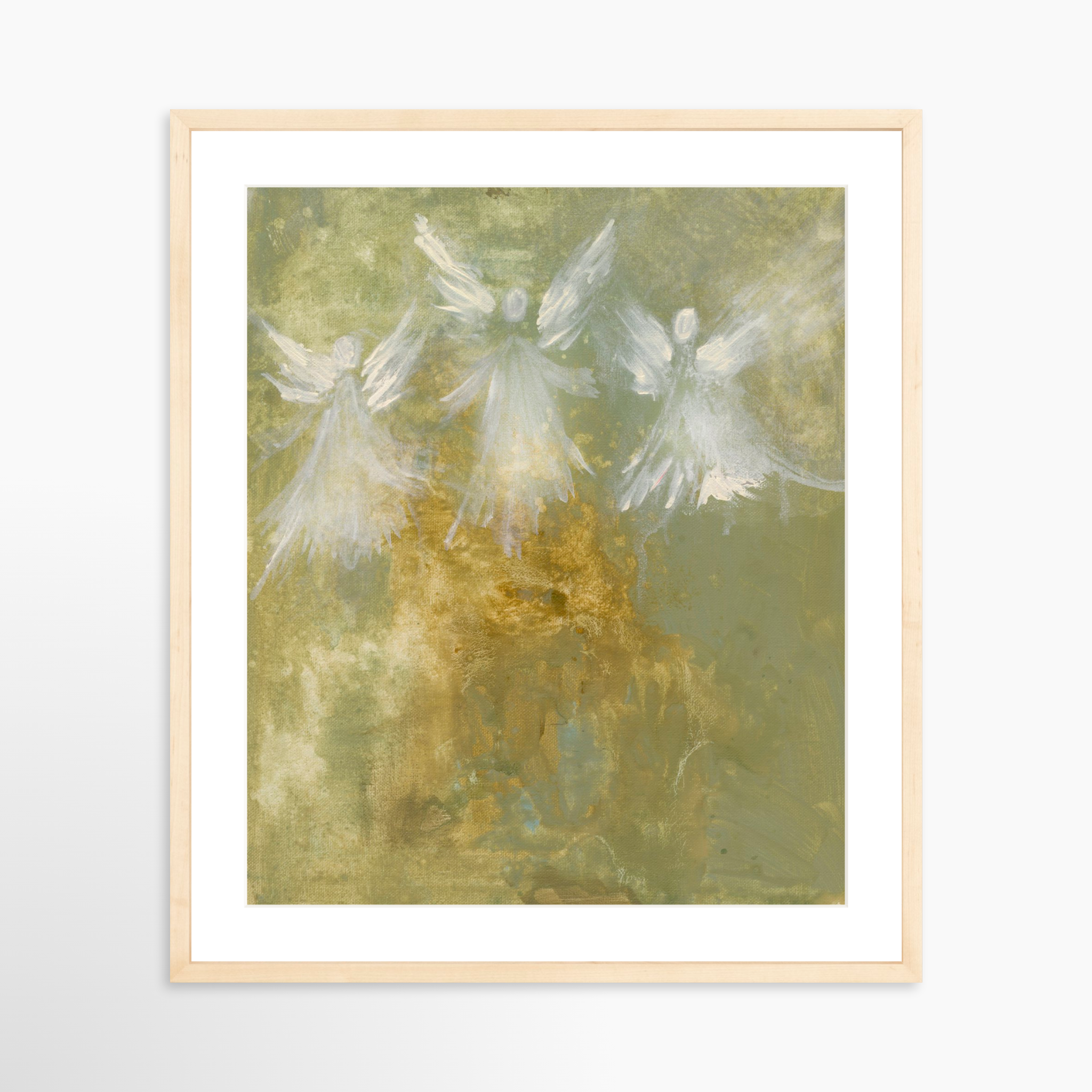 20x25 / Natural Frame + White Mat