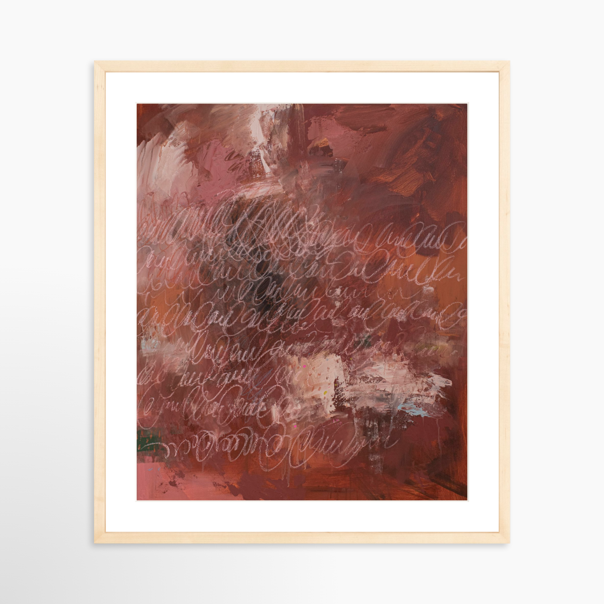 20x25 / Natural Frame + White Mat