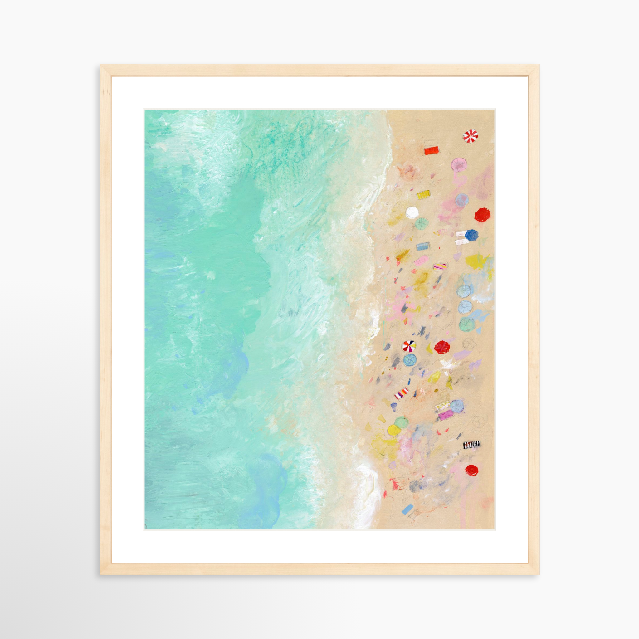 20x25 / Natural Frame + White Mat