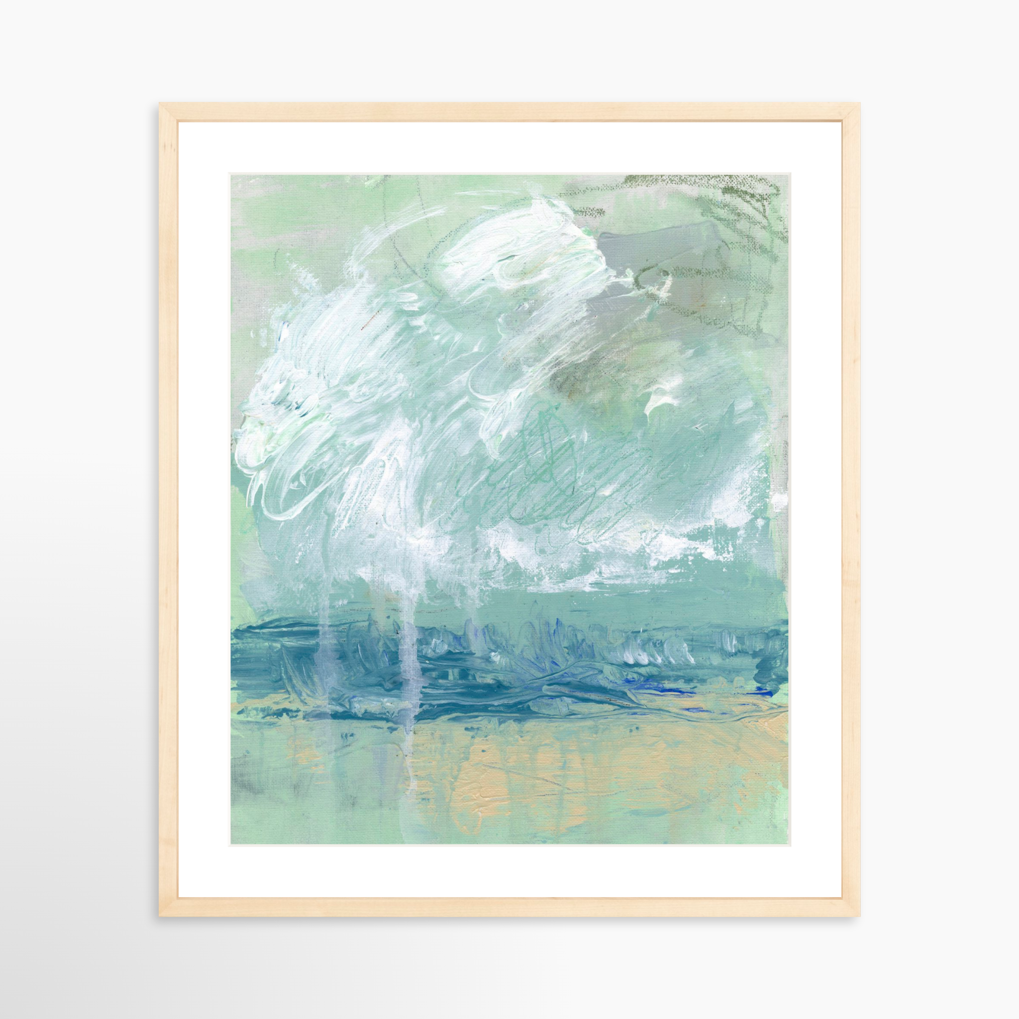 20x25 / Natural Frame + White Mat