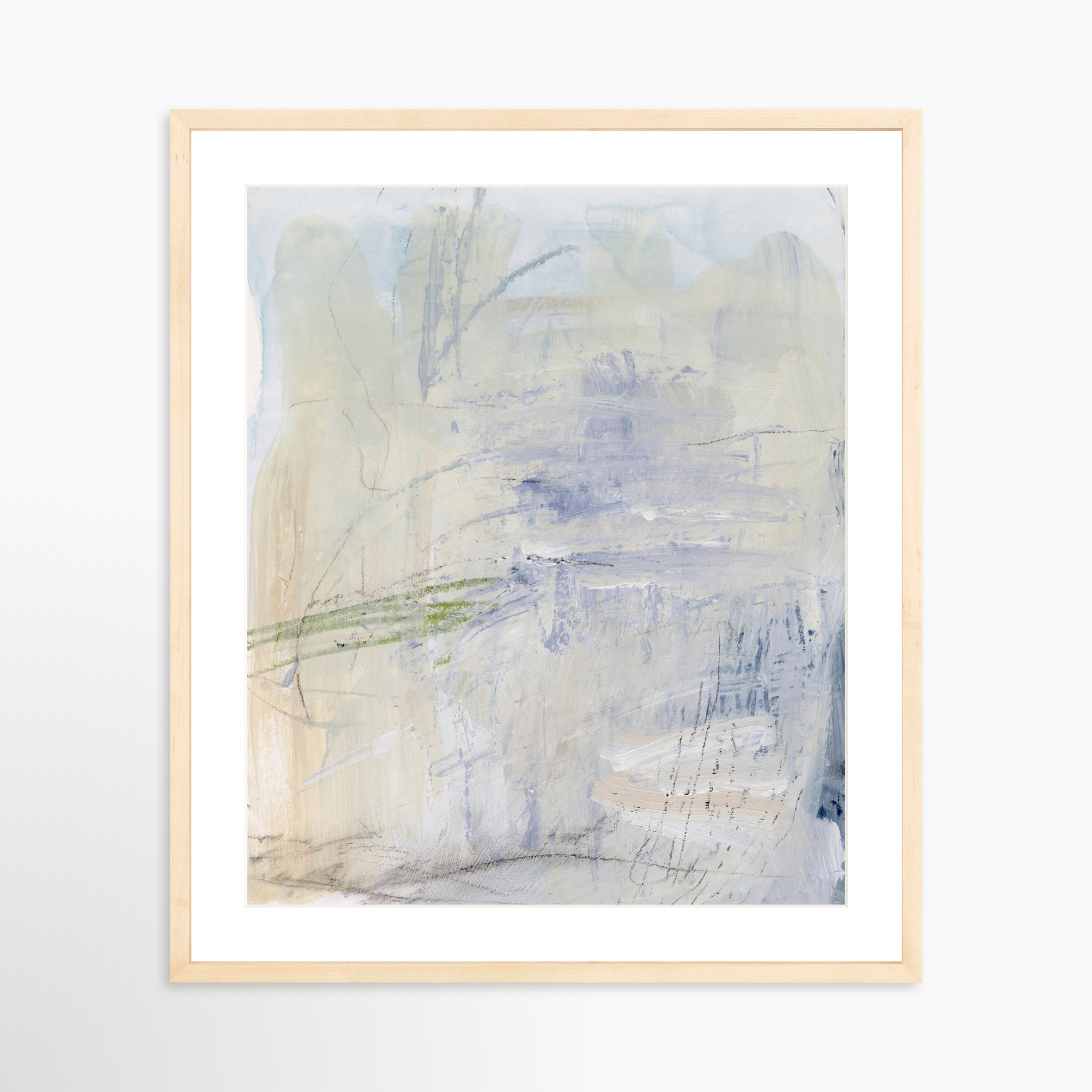 20x25 / Natural Frame + White Mat