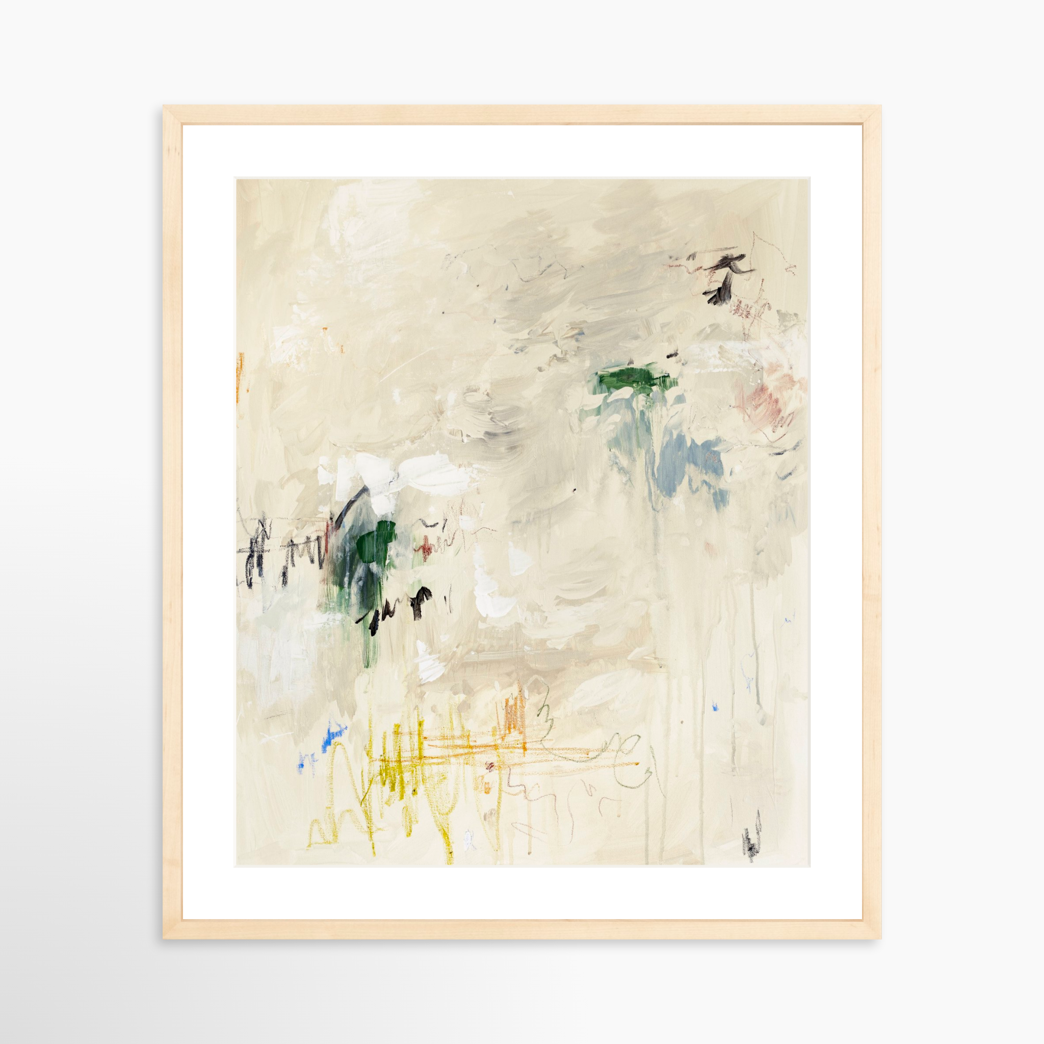 20x25 / Natural Frame + White Mat