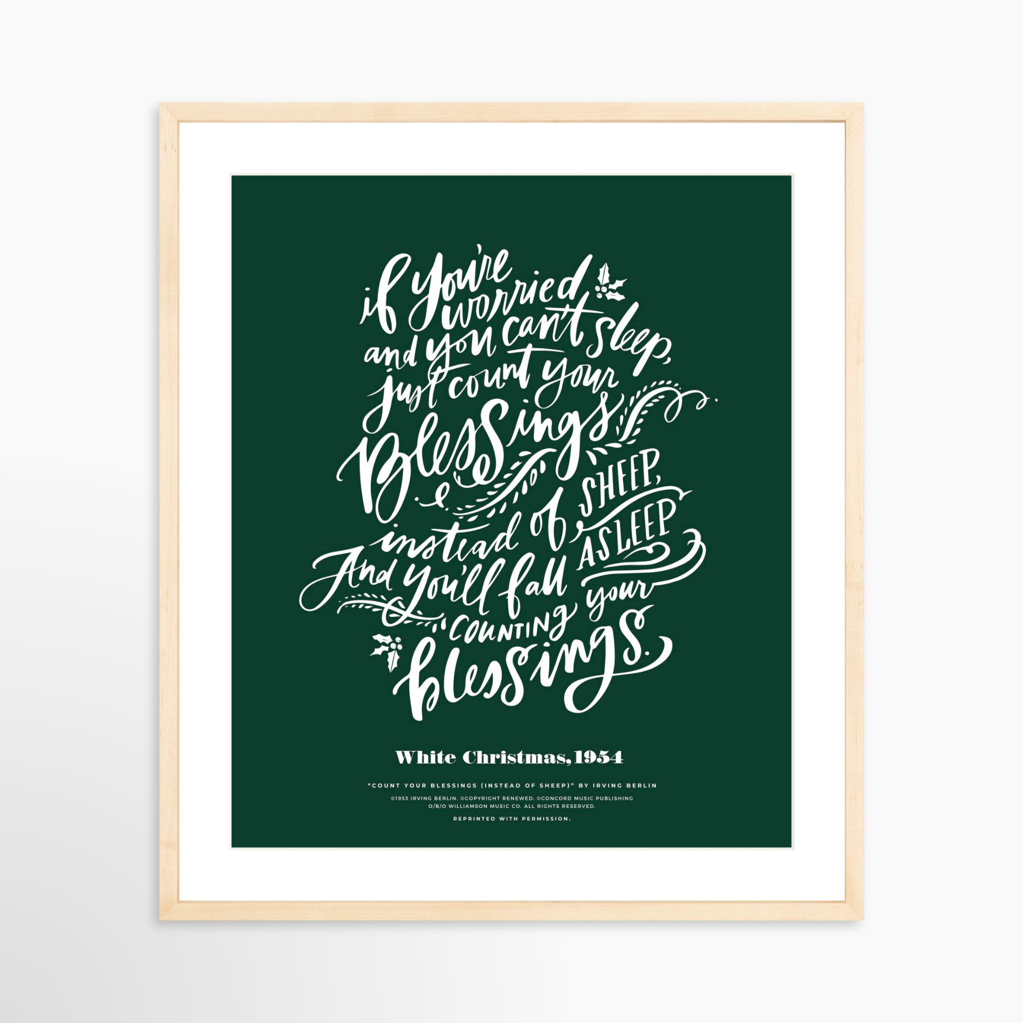 20x25 / Natural Frame + White Mat