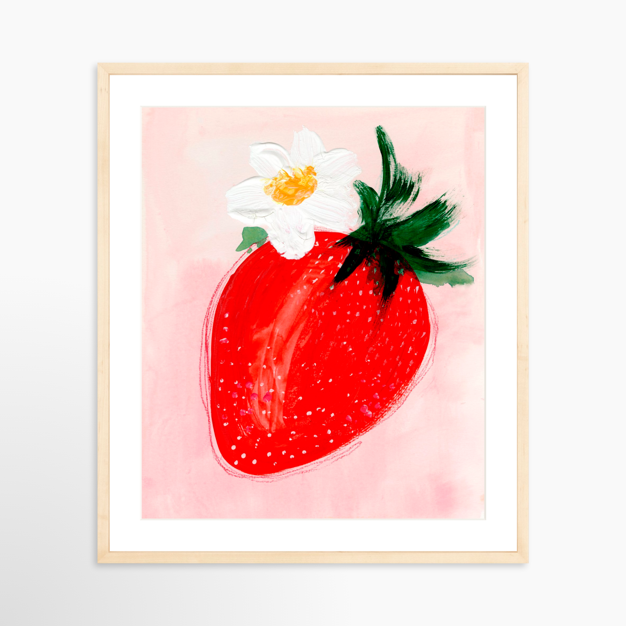 20x25 / Natural Frame + White Mat