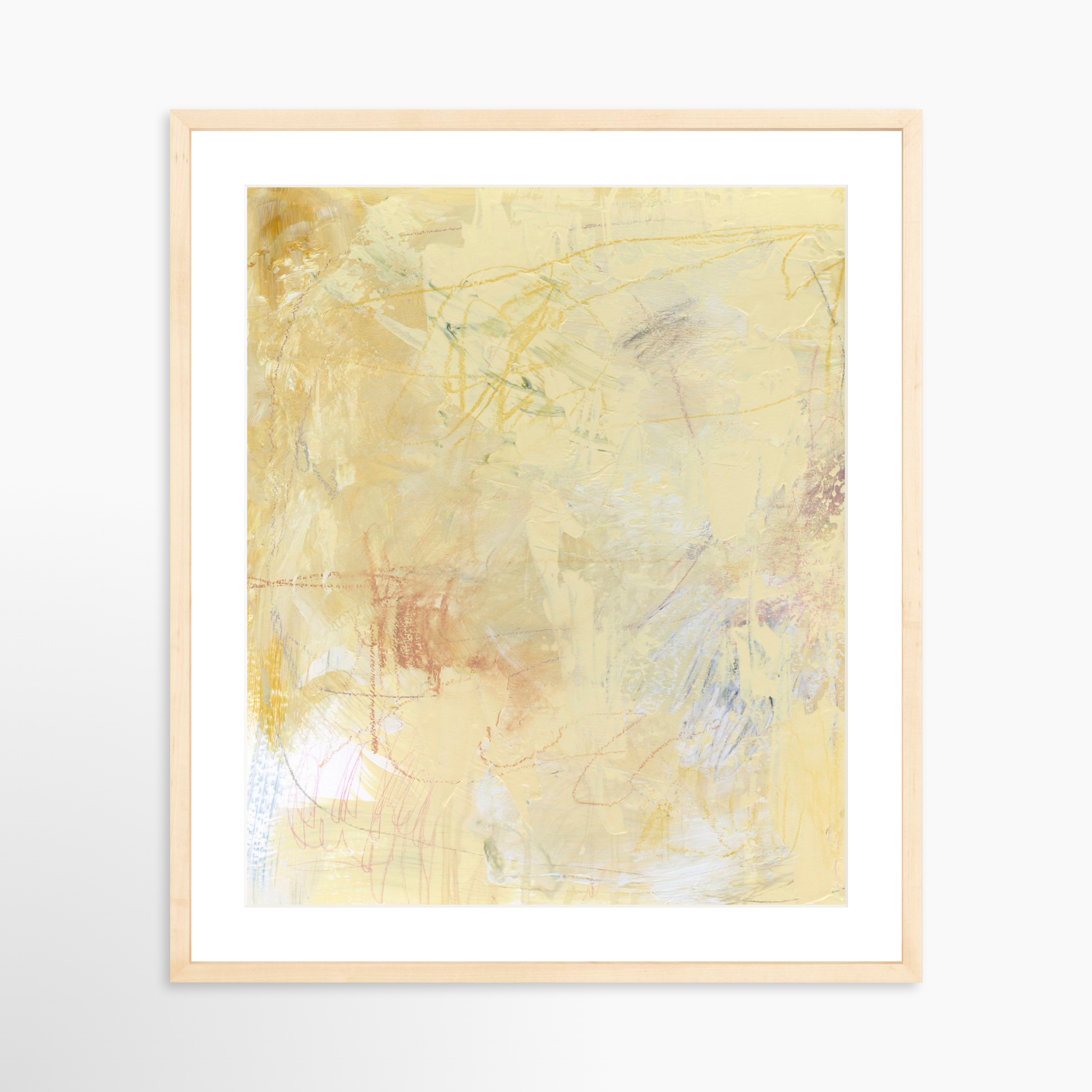 20x25 / Natural Frame + White Mat