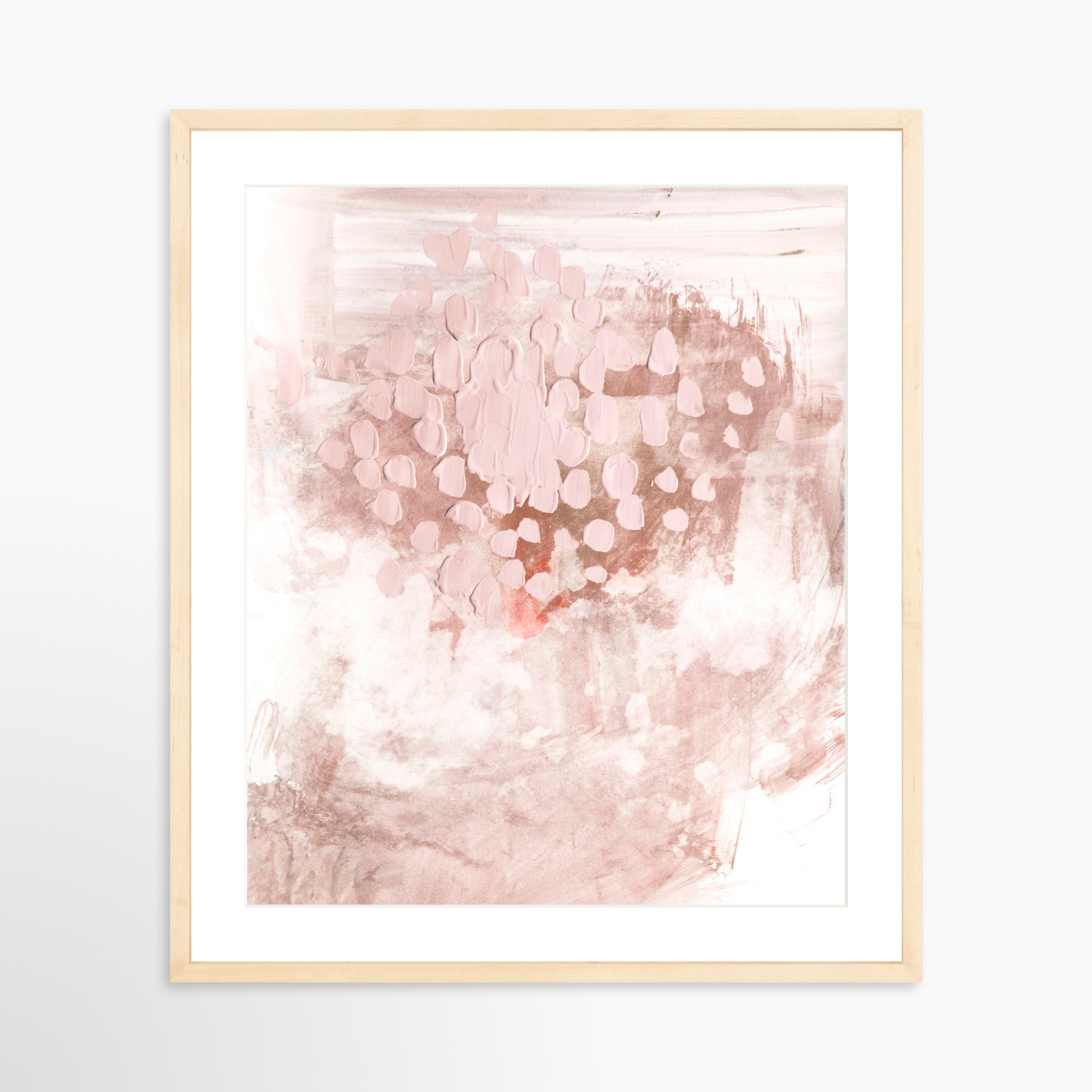 20x25 / Natural Frame + White Mat