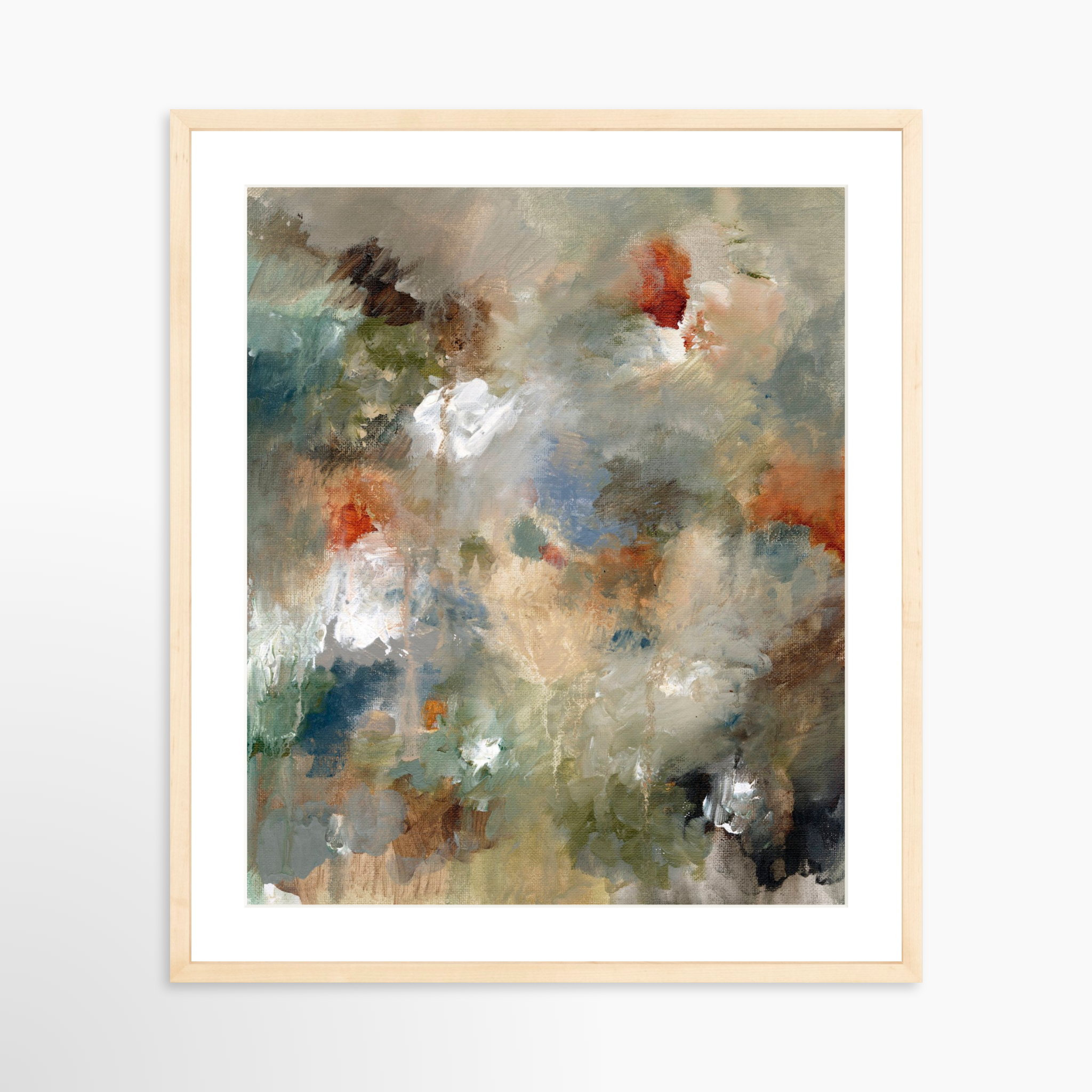 20x25 / Natural Frame + White Mat