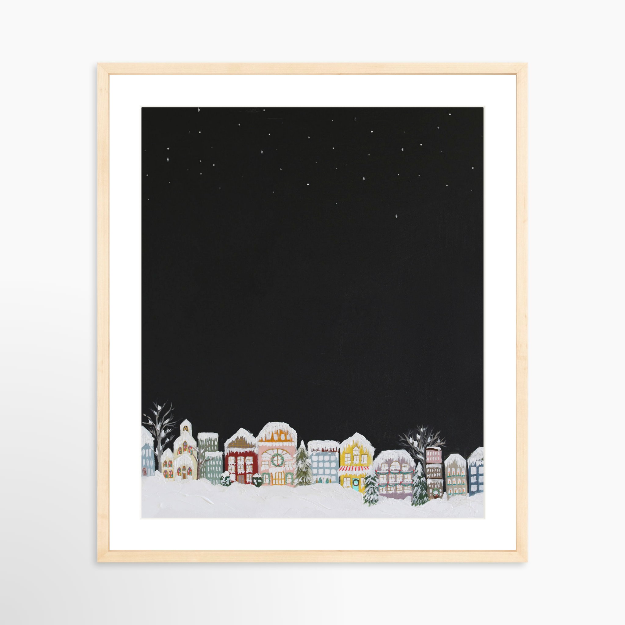 20x25 / Natural Frame + White Mat