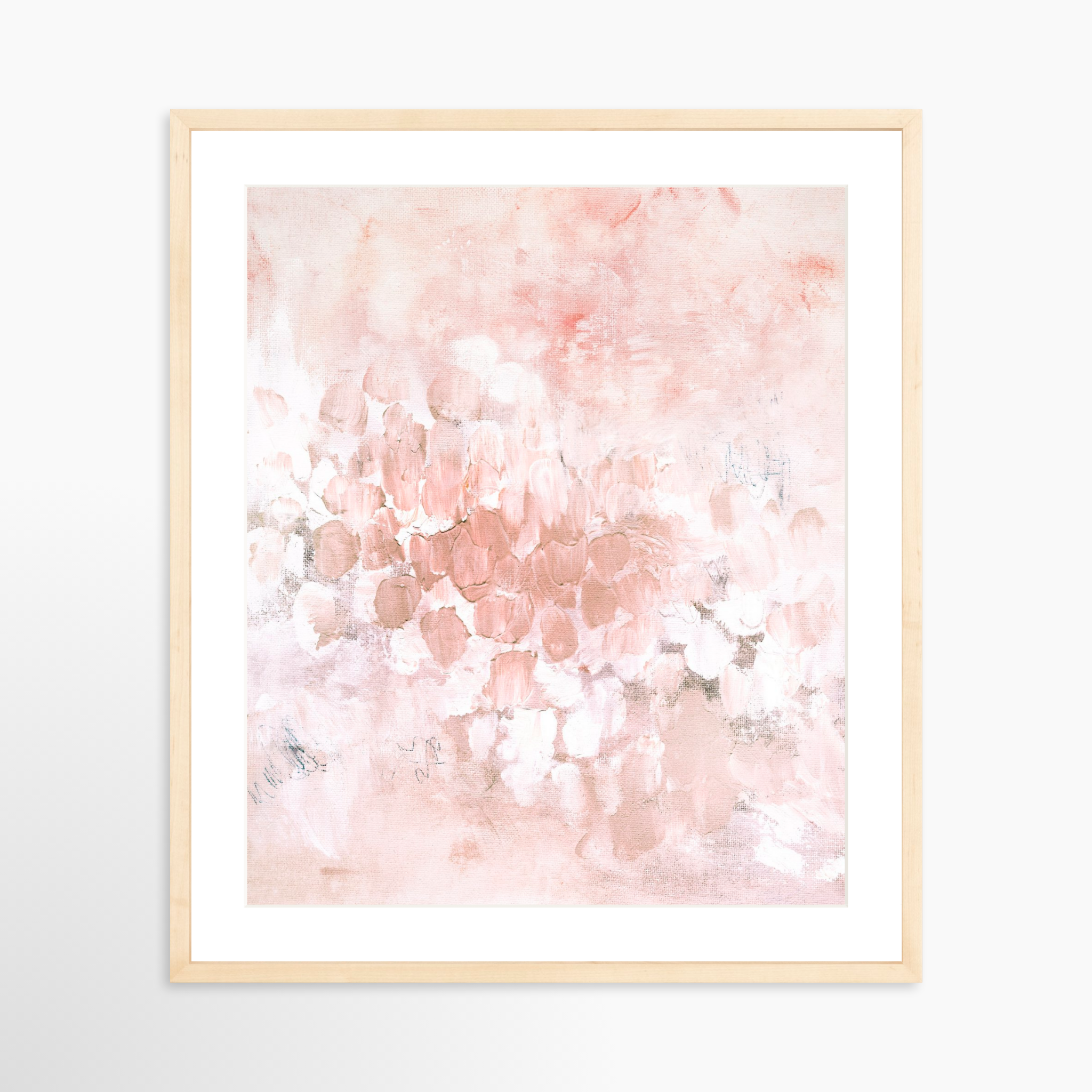20x25 / Natural Frame + White Mat