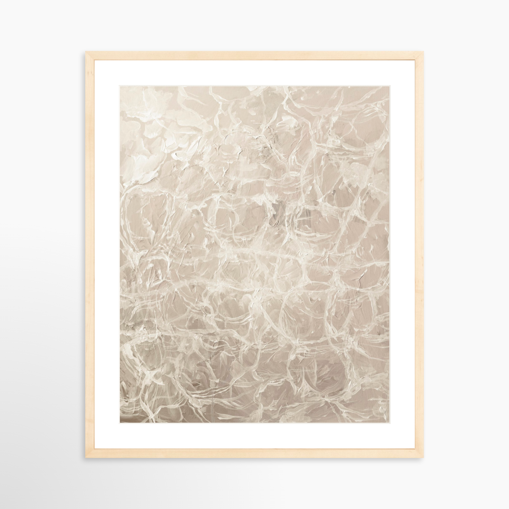 20x25 / Natural Frame + White Mat