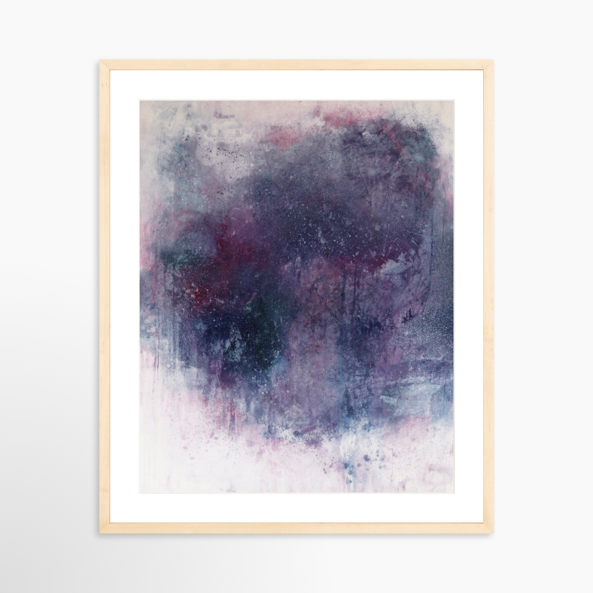 20x25 / Natural Frame + White Mat