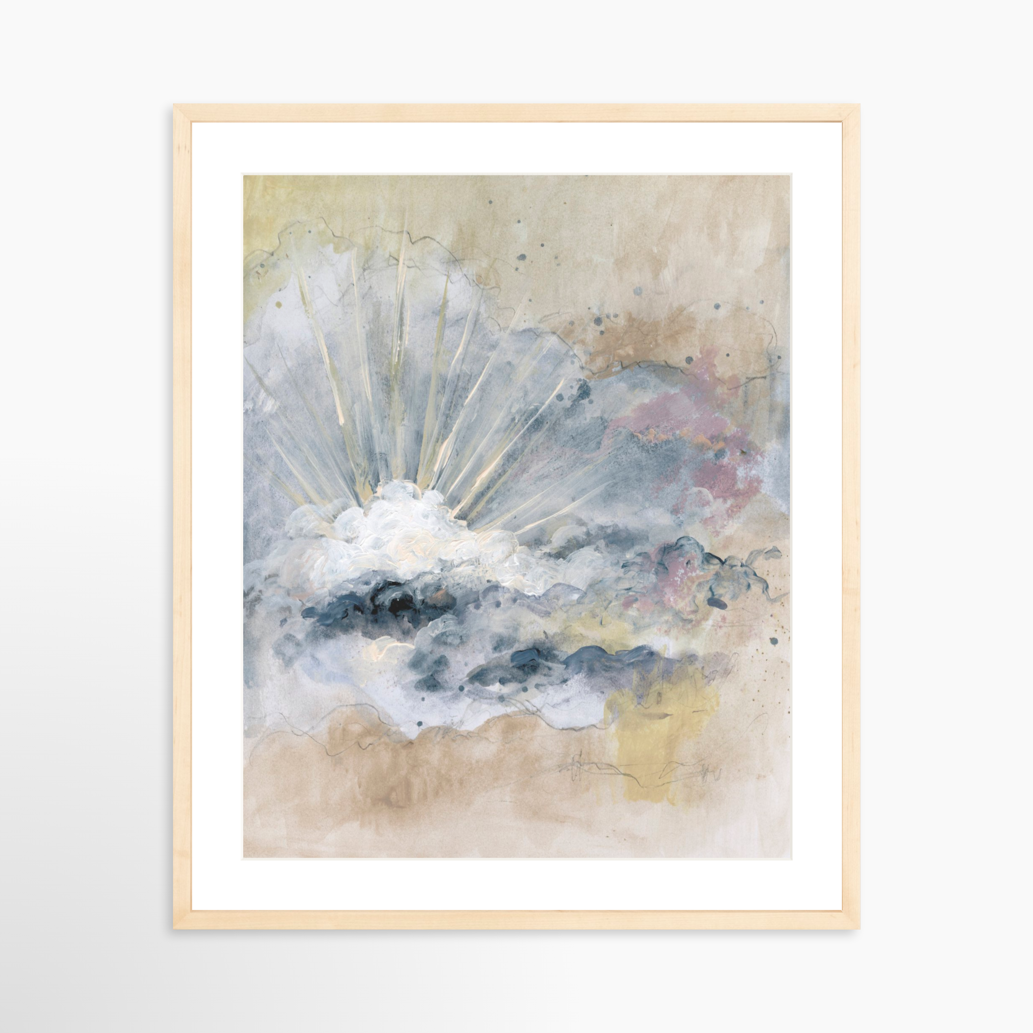 20x25 / Natural Frame + White Mat