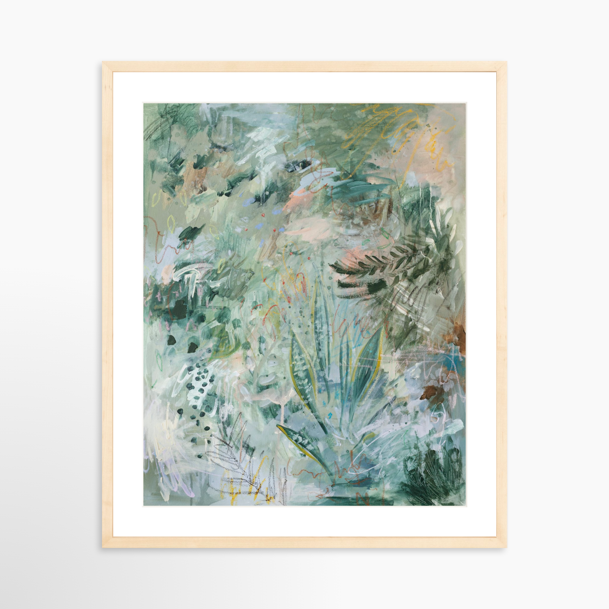 20x25 / Natural Frame + White Mat