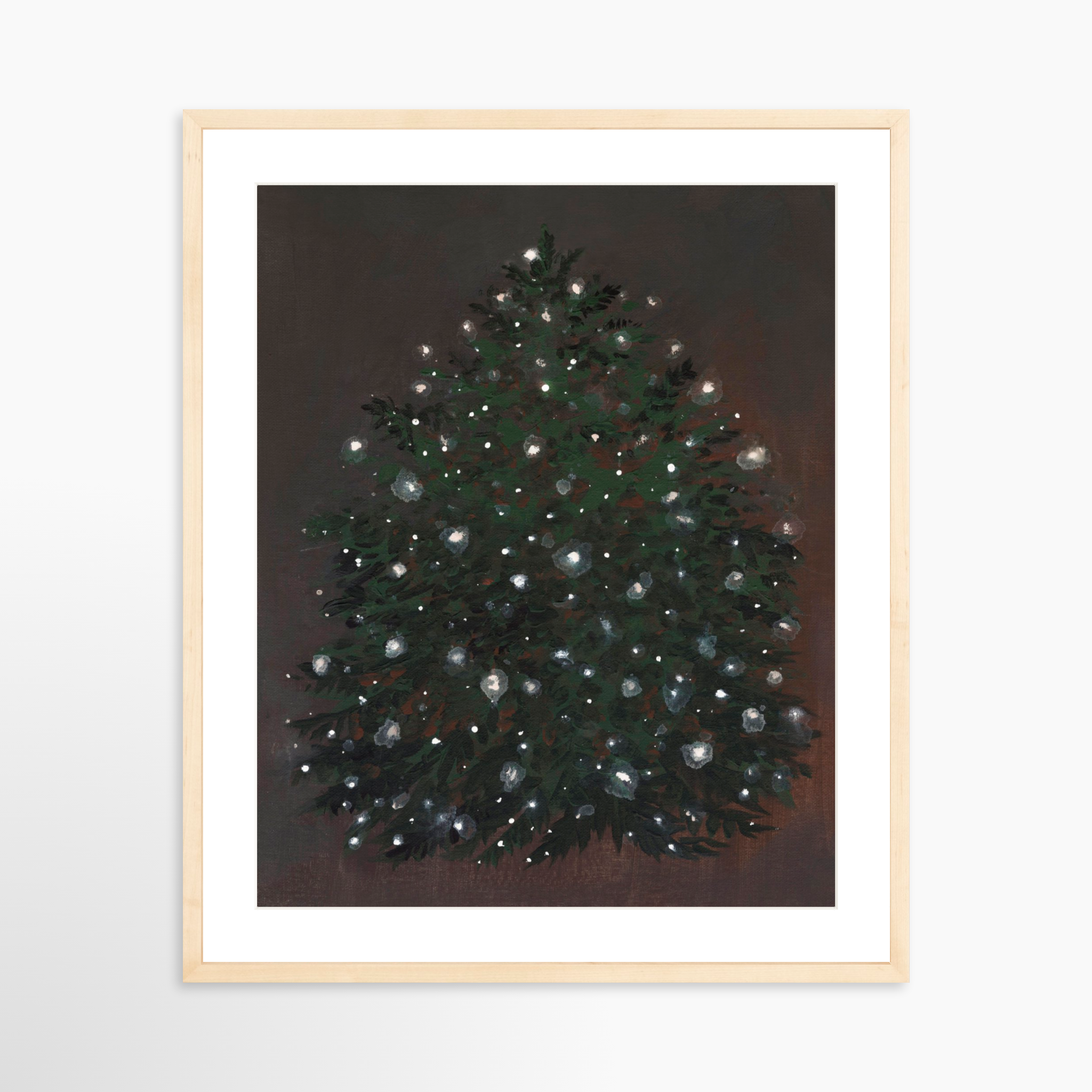 20x25 / Natural Frame + White Mat