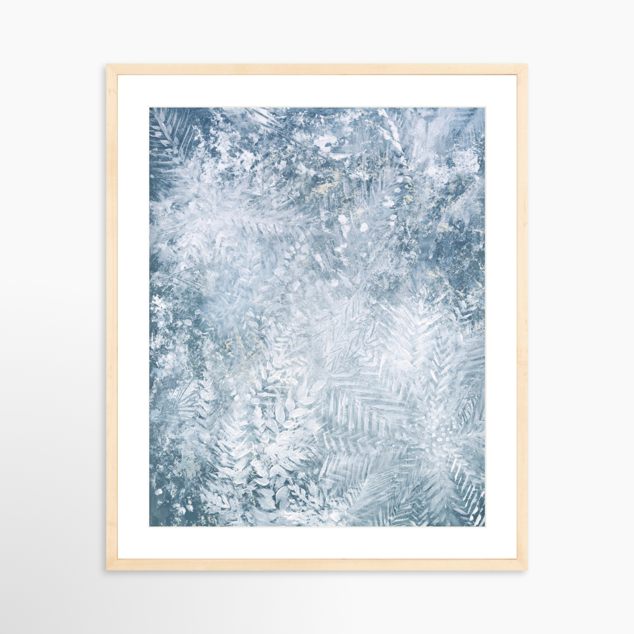 20x25 / Natural Frame + White Mat
