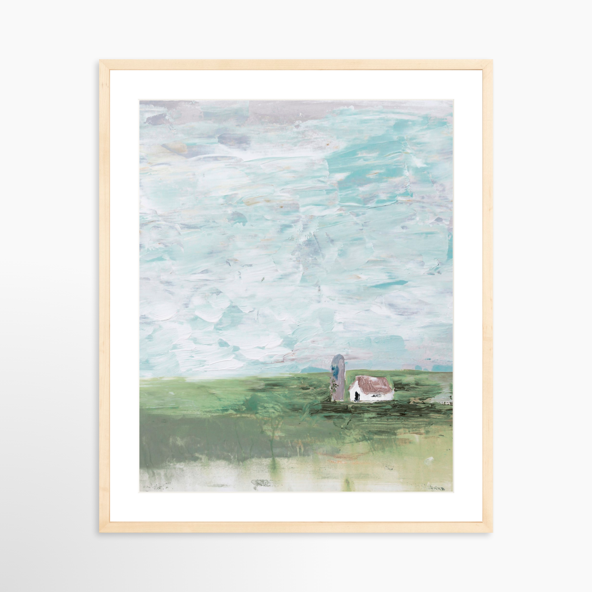 20x25 / Natural Frame + White Mat