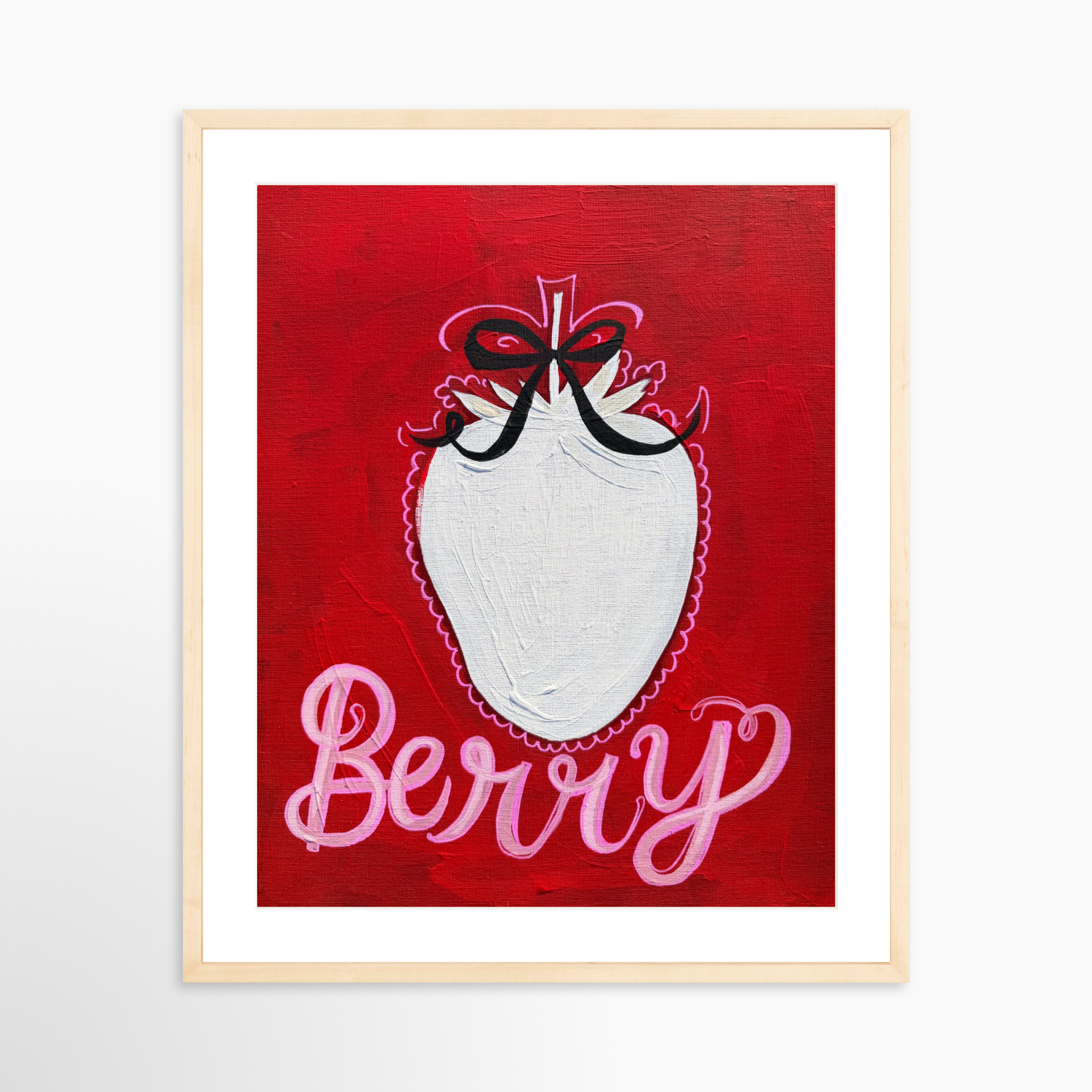 20x25 / Natural Frame + White Mat