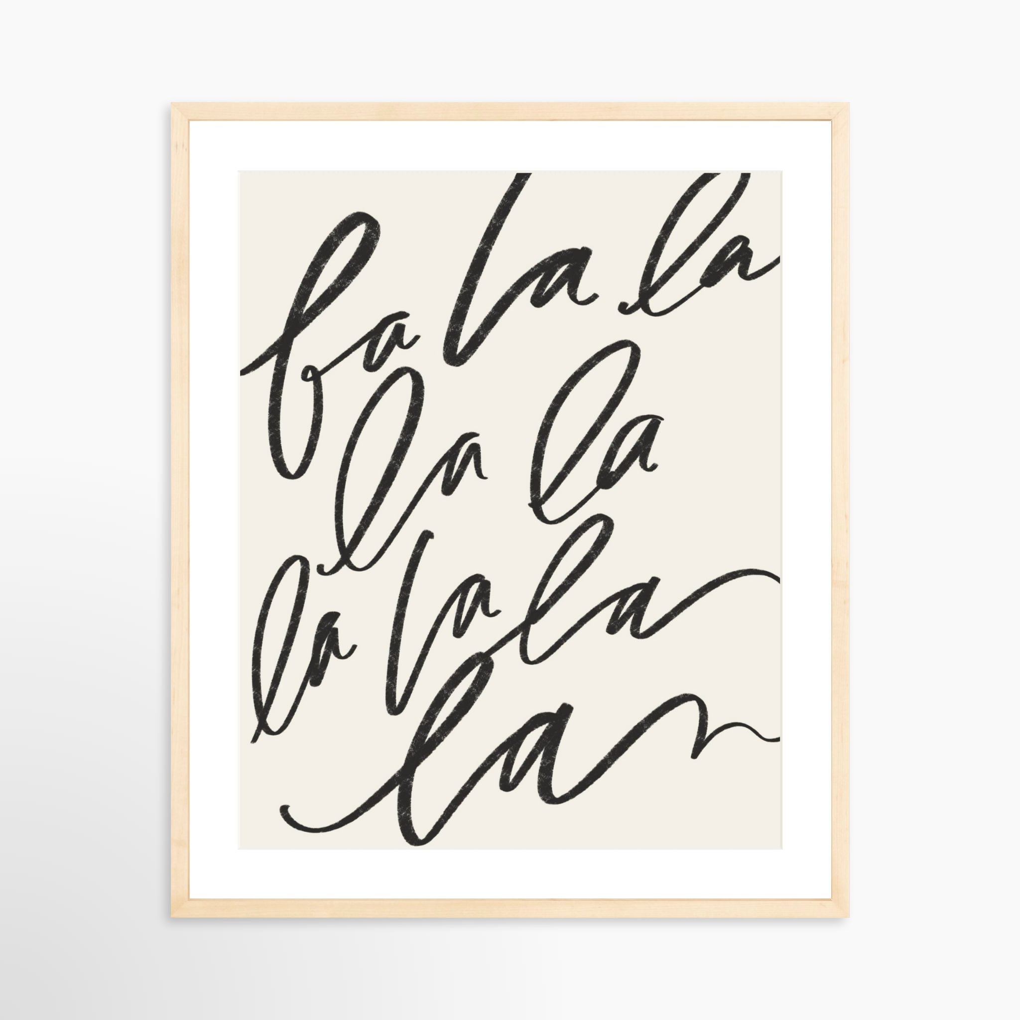 20x25 / Natural Frame + White Mat