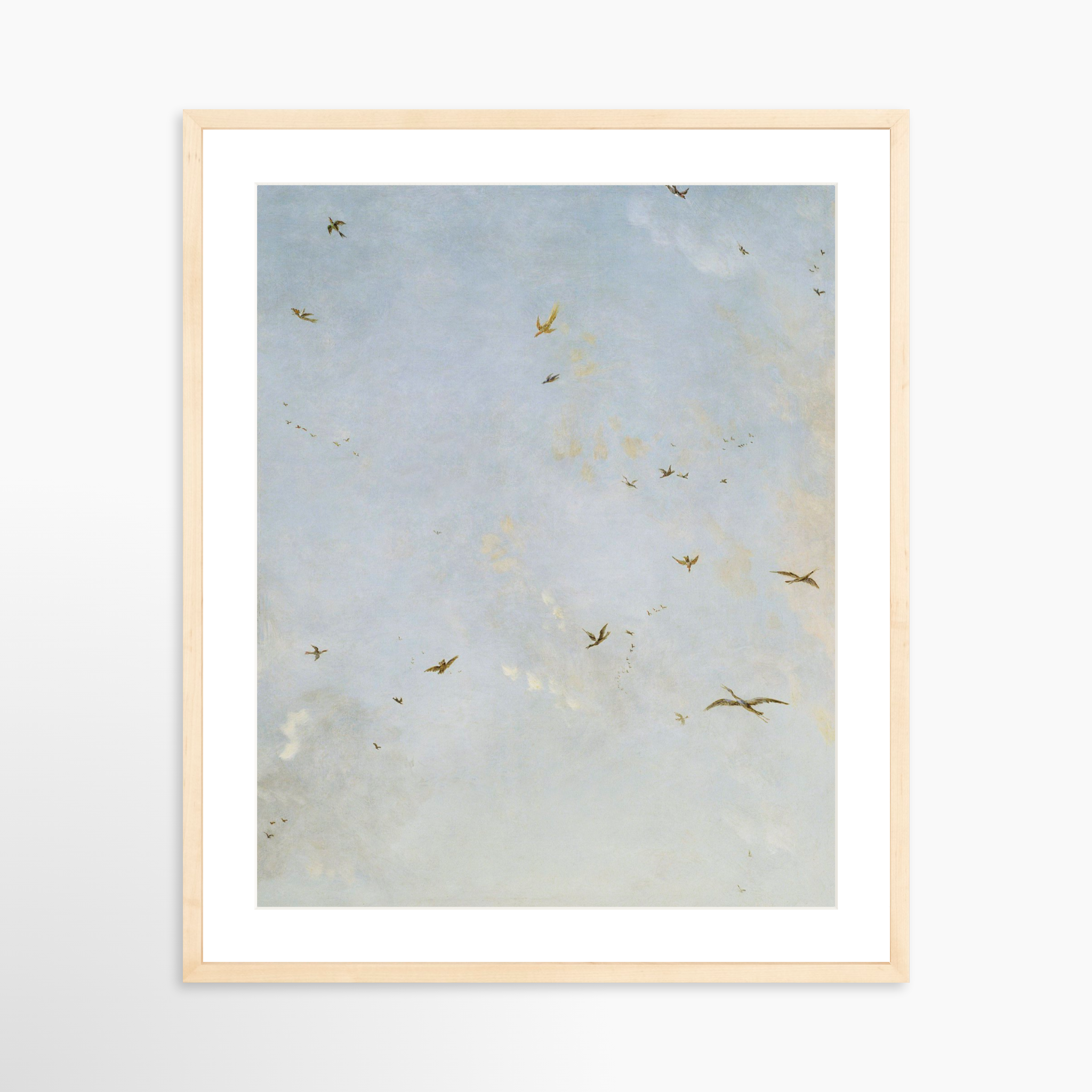 20x25 / Natural Frame + White Mat