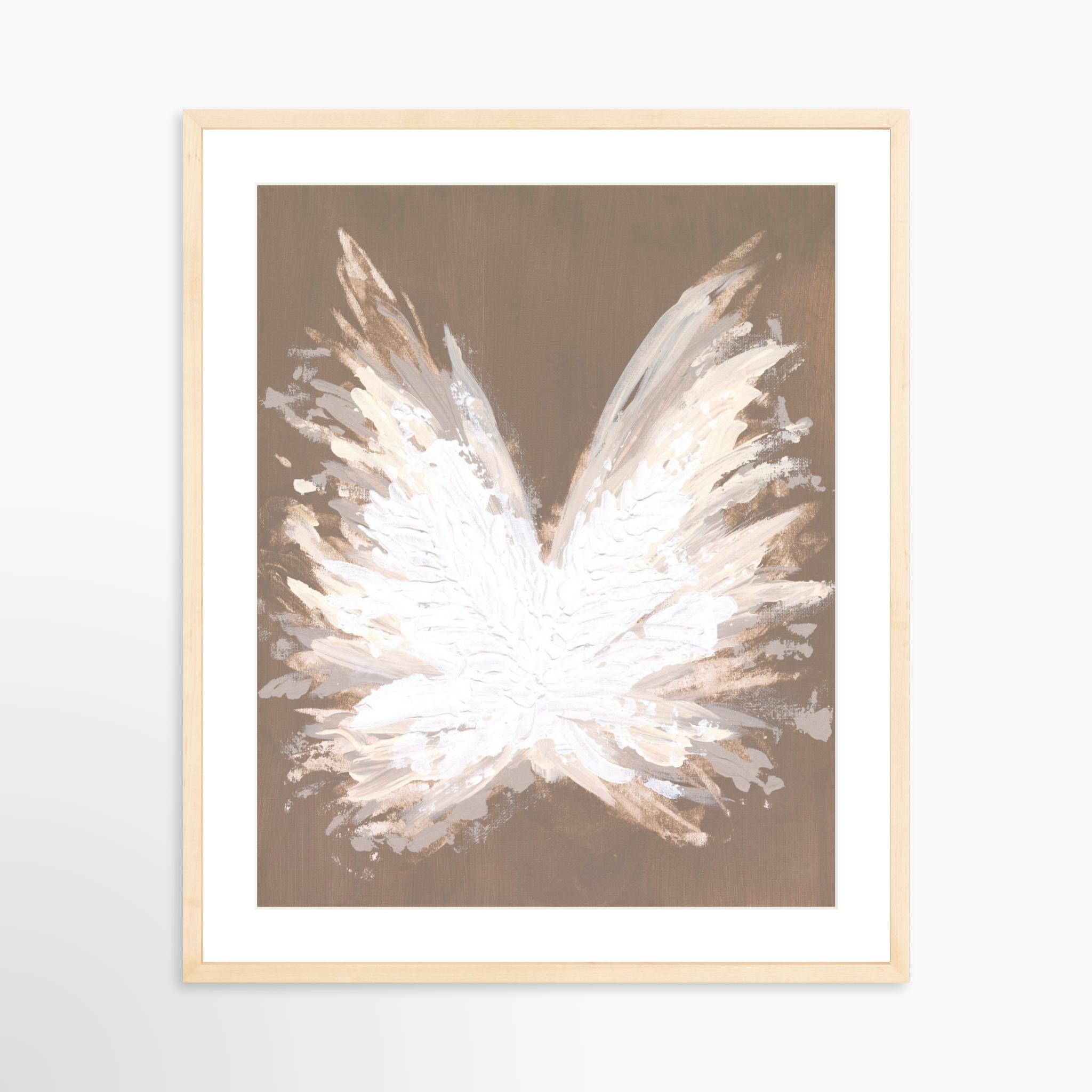 20x25 / Natural Frame + White Mat