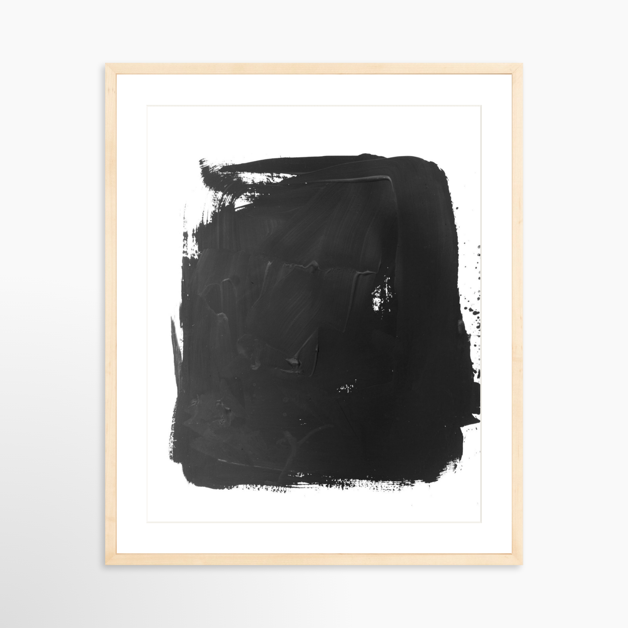 20x25 / Natural Frame + White Mat