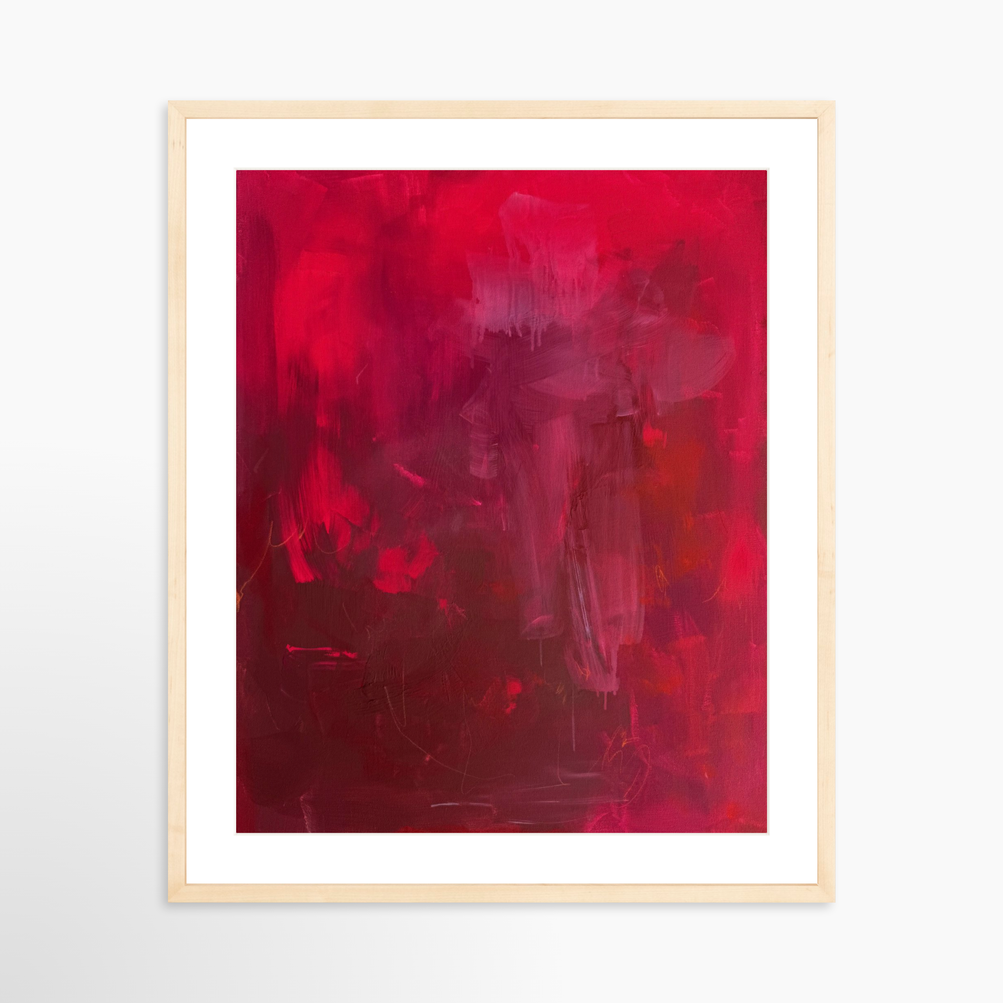 20x25 / Natural Frame + White Mat