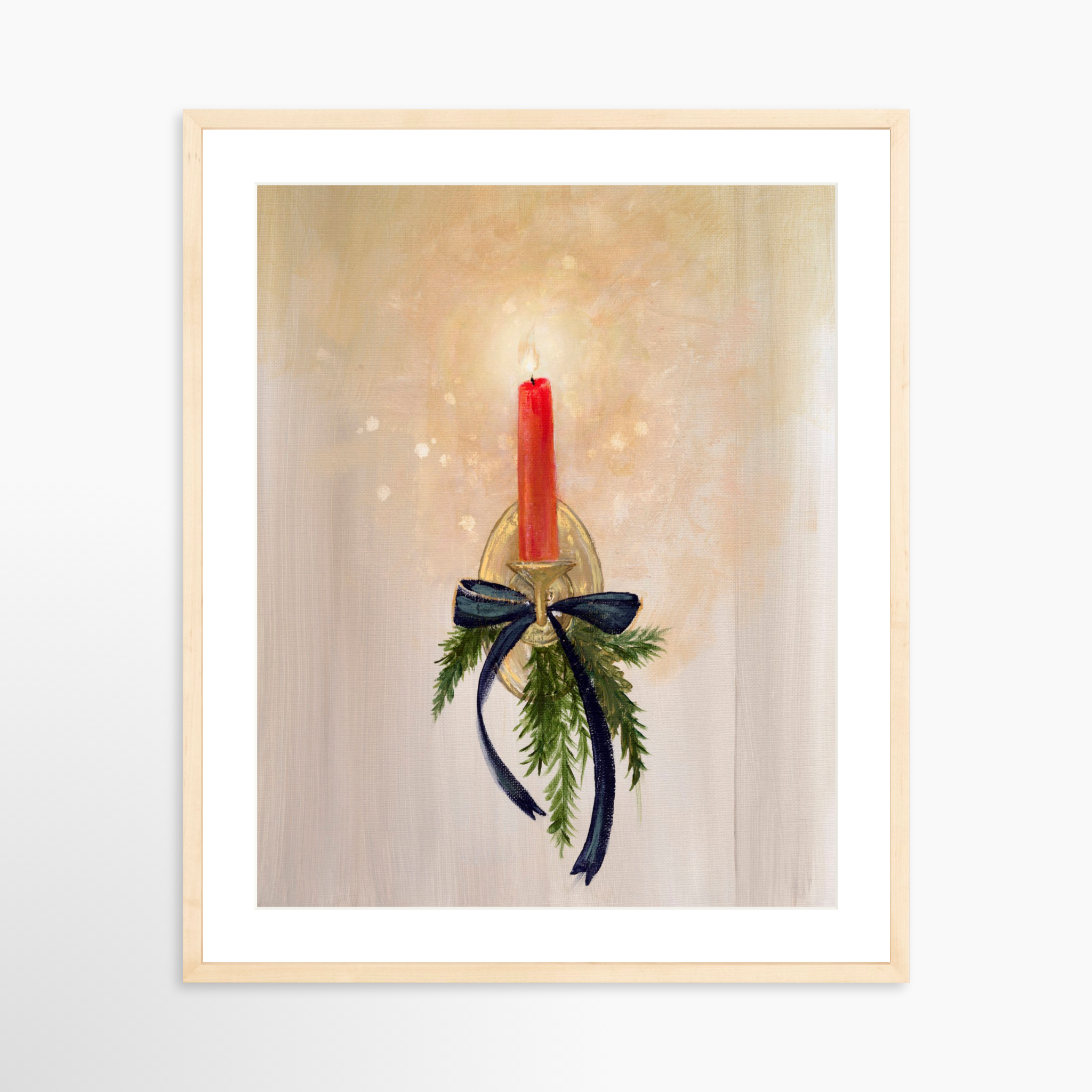 20x25 / Natural Frame + White Mat