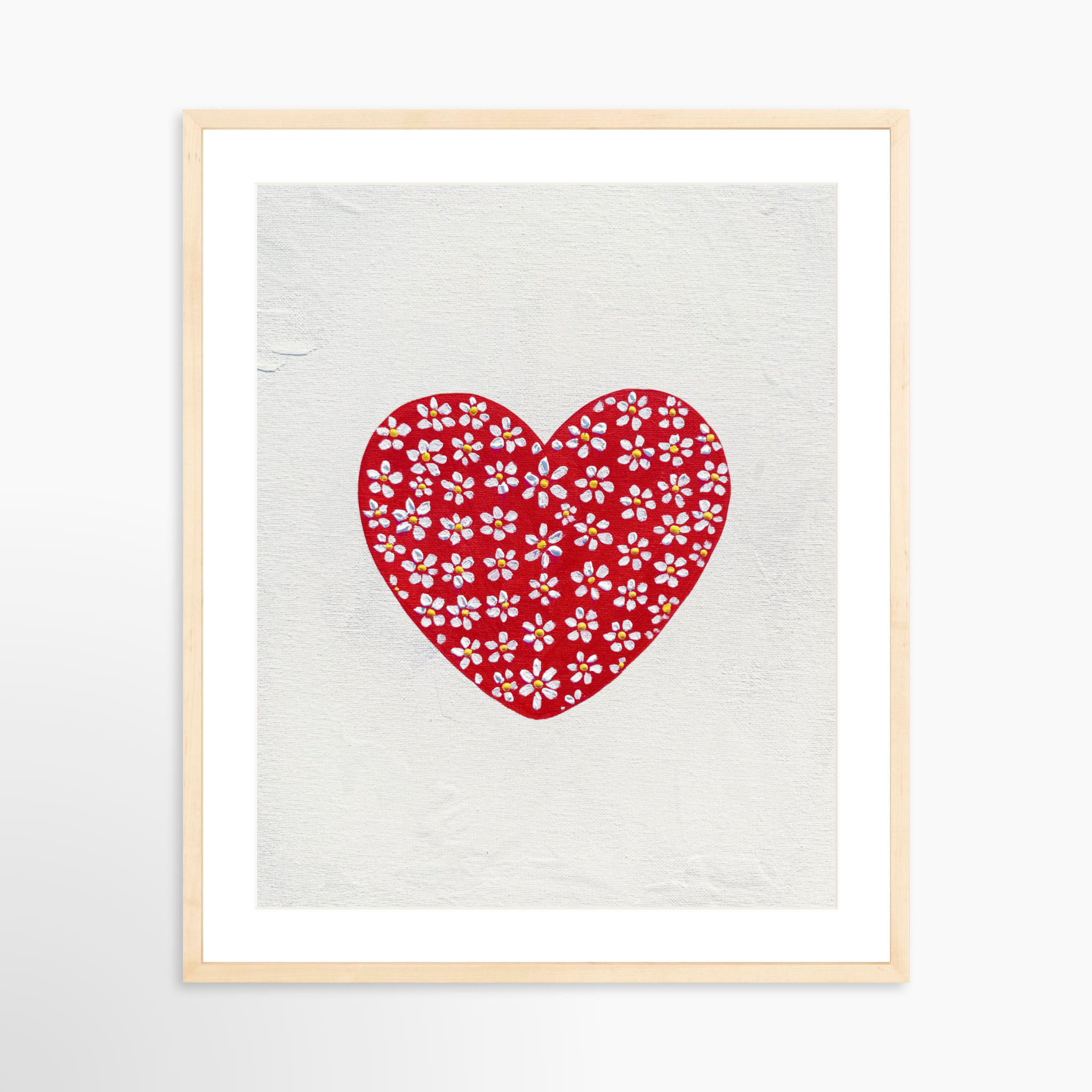 20x25 / Natural Frame + White Mat